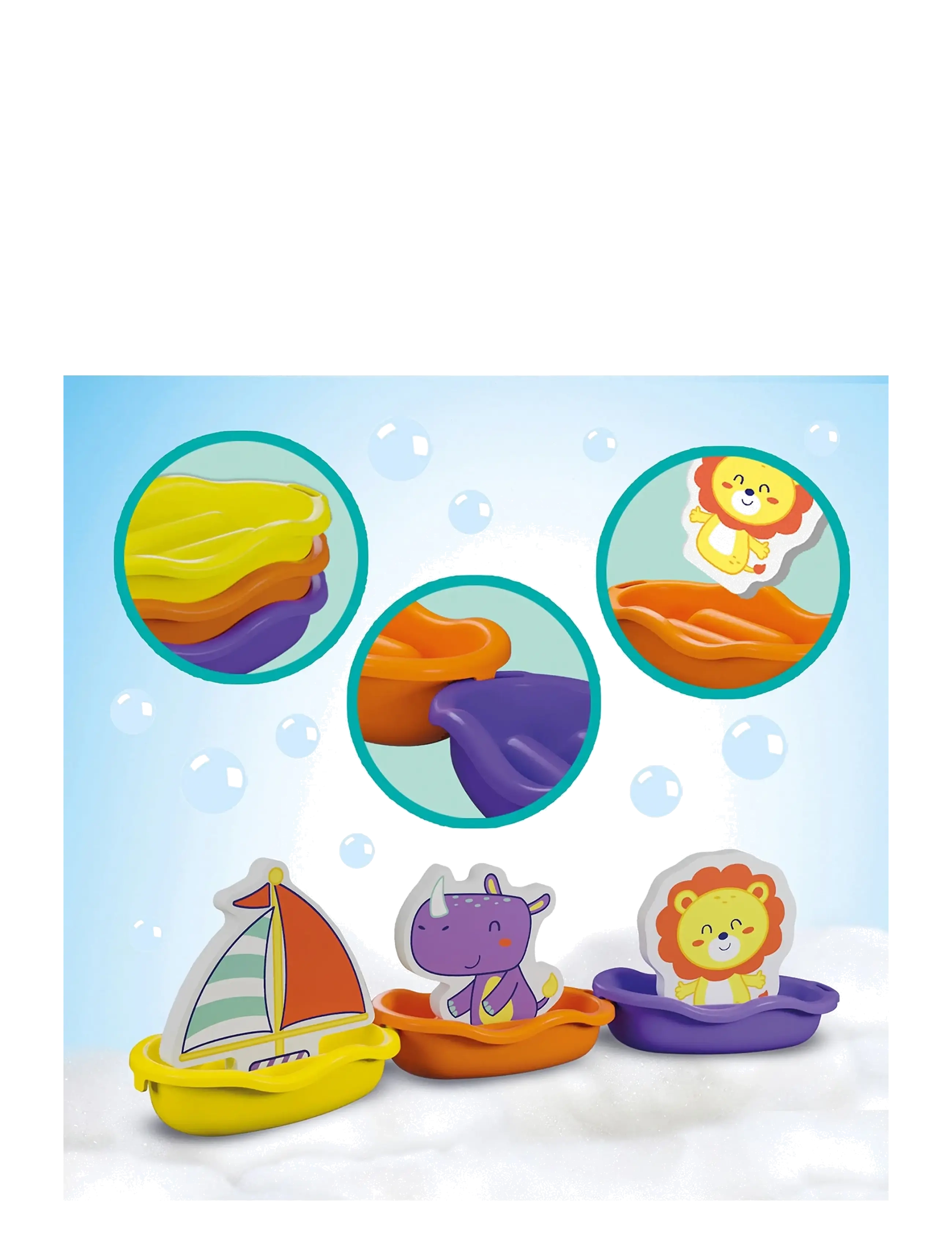 SES Creative - Bath Time - Boats with Foam Animals - vanniaeg - multi - 2