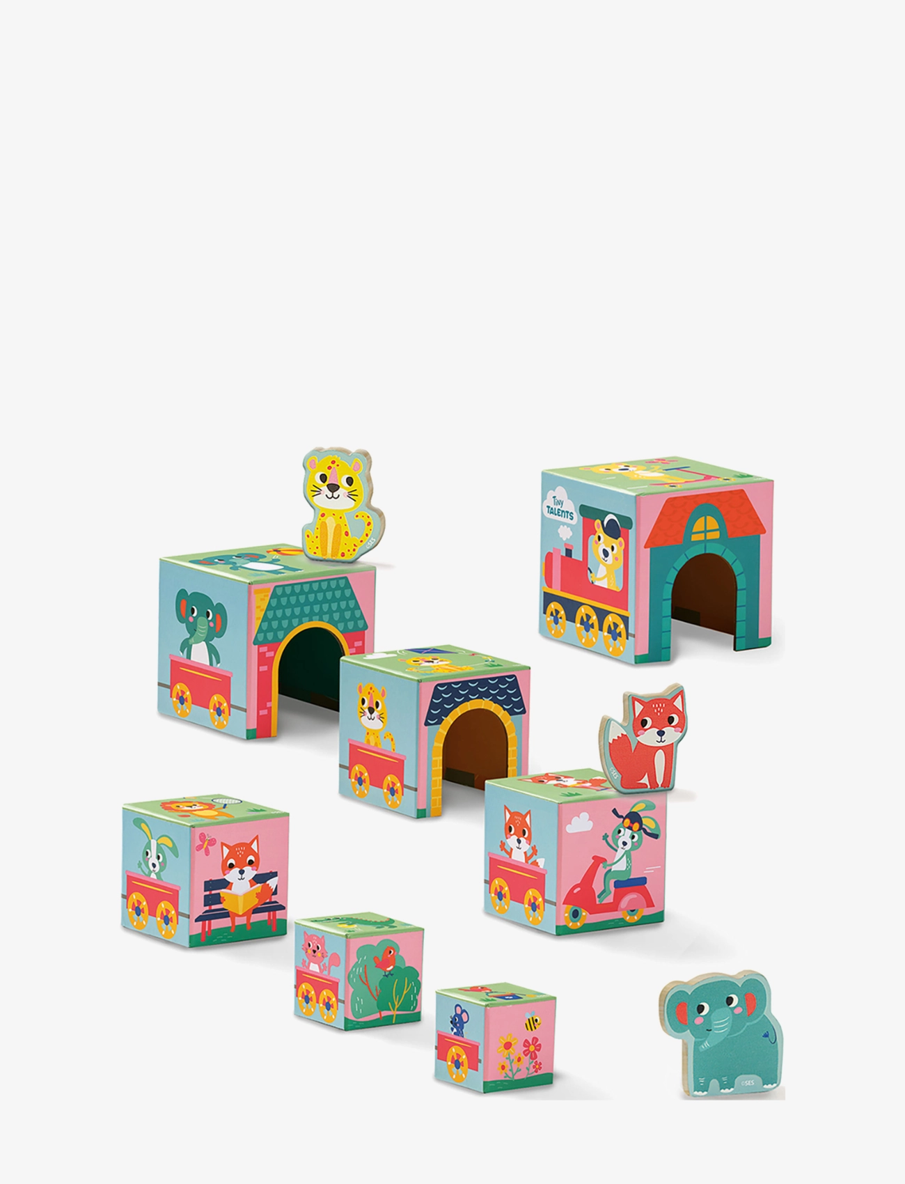 SES Creative - Nesting Cubes - Animal Figures - statybiniai blokai - multi - 1