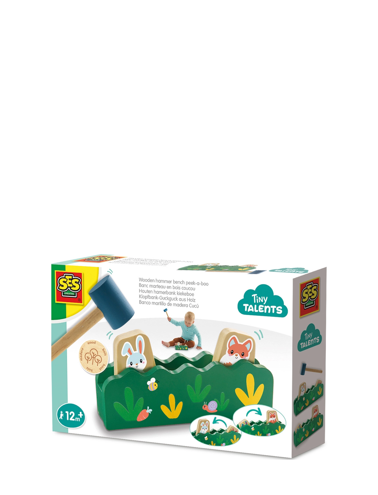 SES Creative Hammer Bench - Peek-a-boo - Beebide mänguasjad - GREEN / green