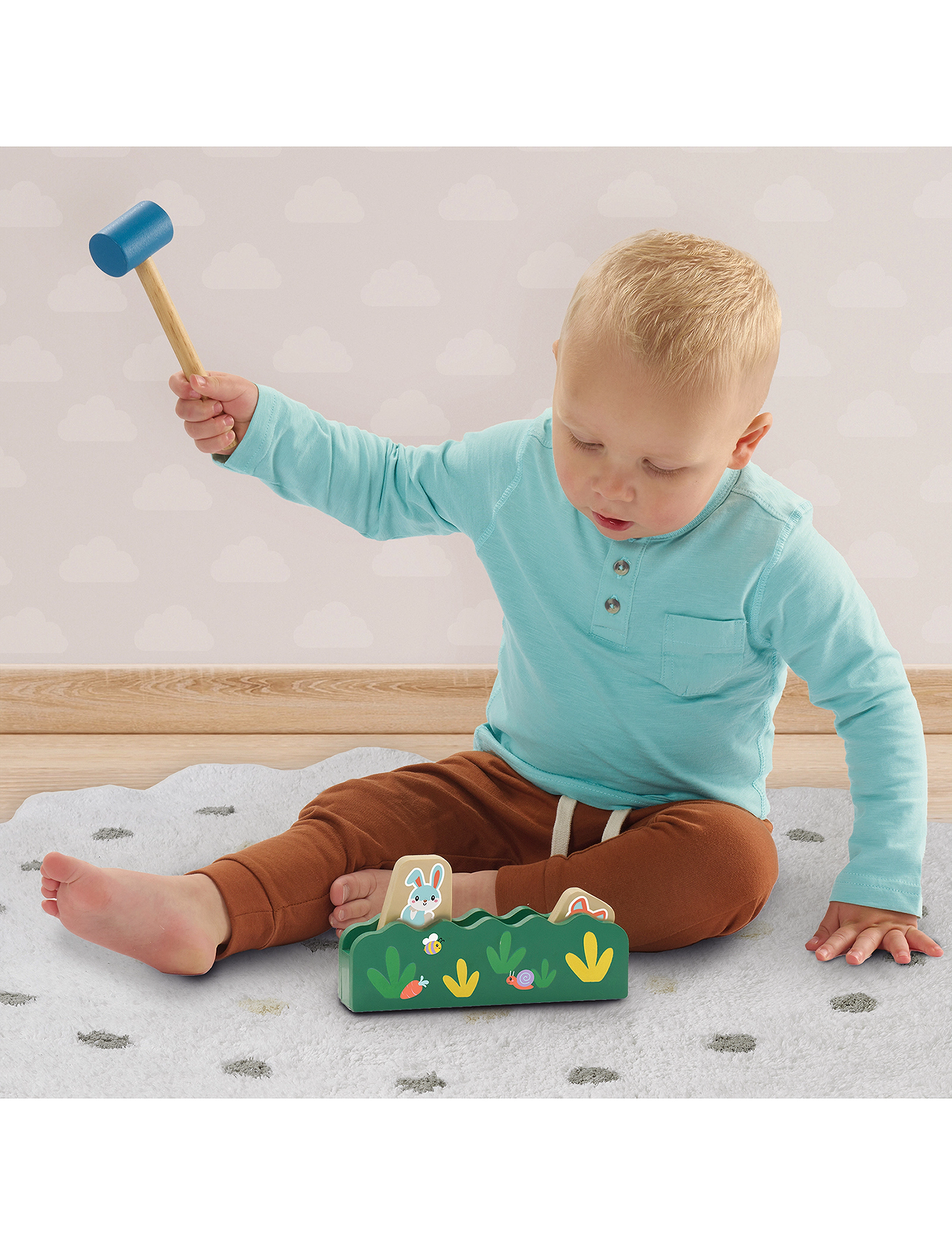 SES Creative Hammer Bench Peek-A-Boo, One Size, Educational Spielzeug, Grün - Toy, Kinder