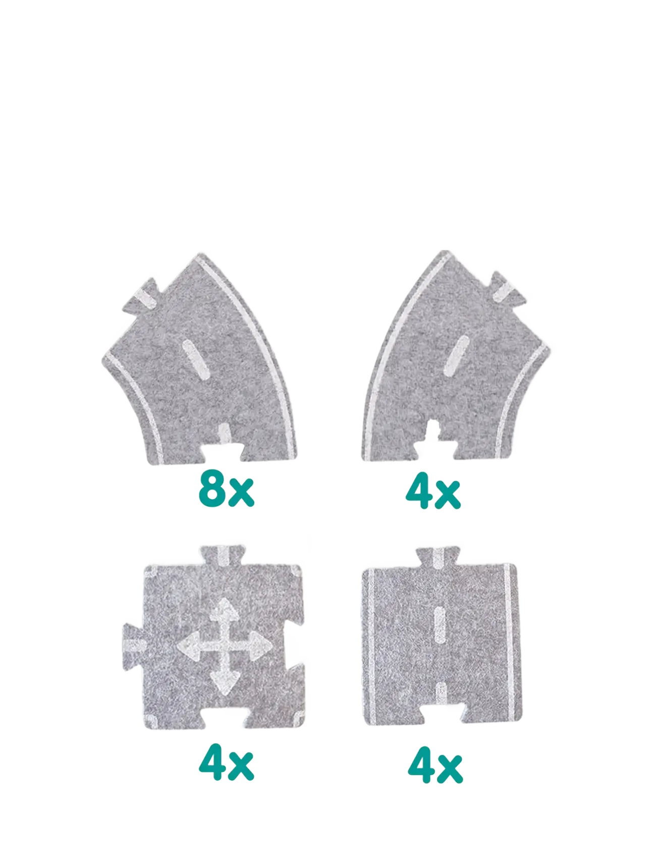 SES Creative - Felt Road Circuit 20 parts - racebanen - grey - 2