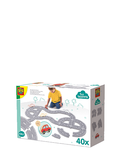 SES Creative Felt Road Circuit with Car 40 parts - Rennbahnen - GREY / grey