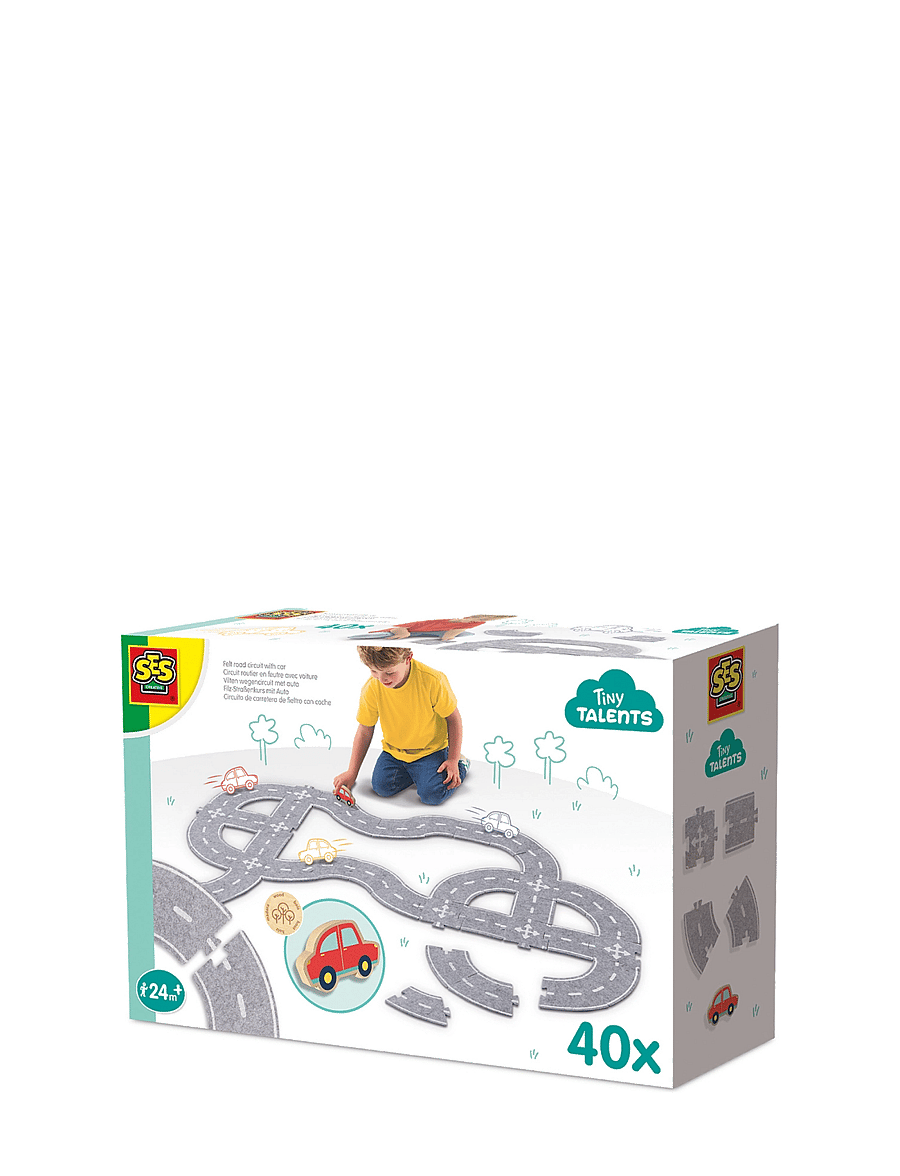 SES Creative - Felt Road Circuit with Car 40 parts - rennbahnen - grey - 1
