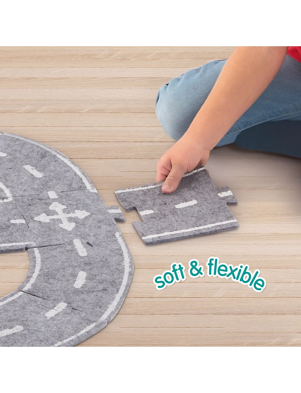 SES Creative - Felt Road Circuit with Car 40 parts - võistlusrajad - grey - 3