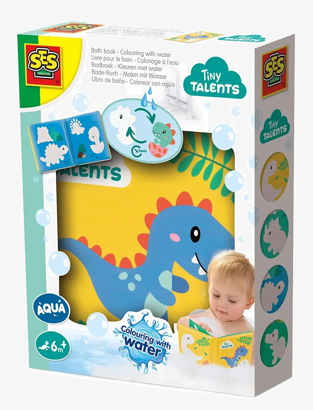 SES Creative - Bath Time - Colouring with Water - Dino Bath Book - vannimänguasjad - multi - 1