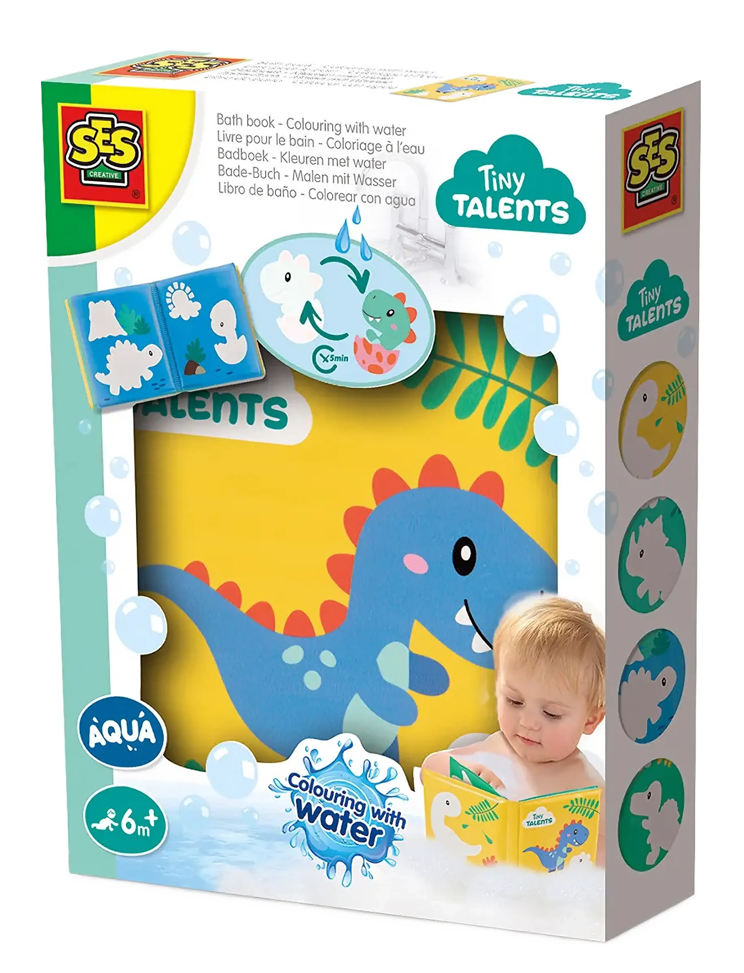 SES Creative Bath Time - Colouring with Water - Dino Bath Book - Vannimänguasjad - MULTI / multi