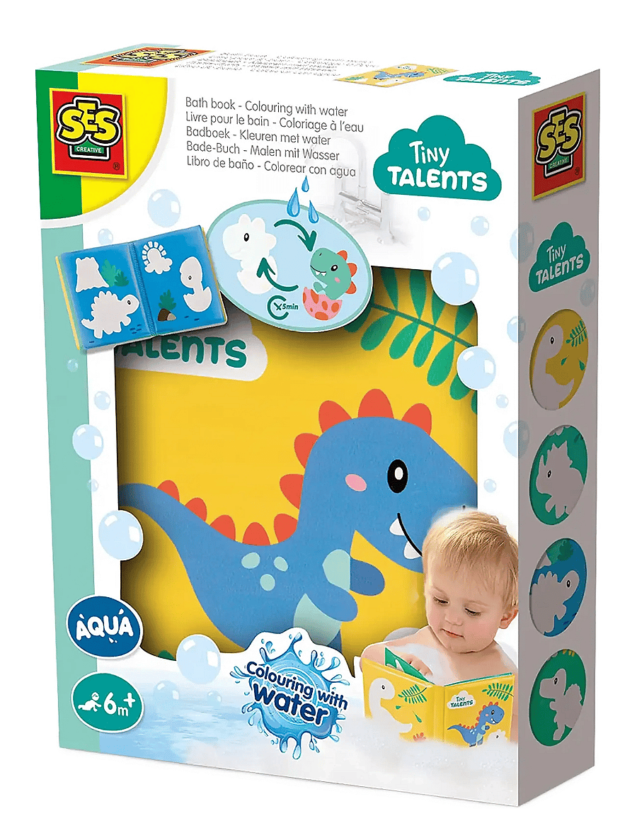 SES Creative - Bath Time - Colouring with Water - Dino Bath Book - badespielzeug - multi - 1