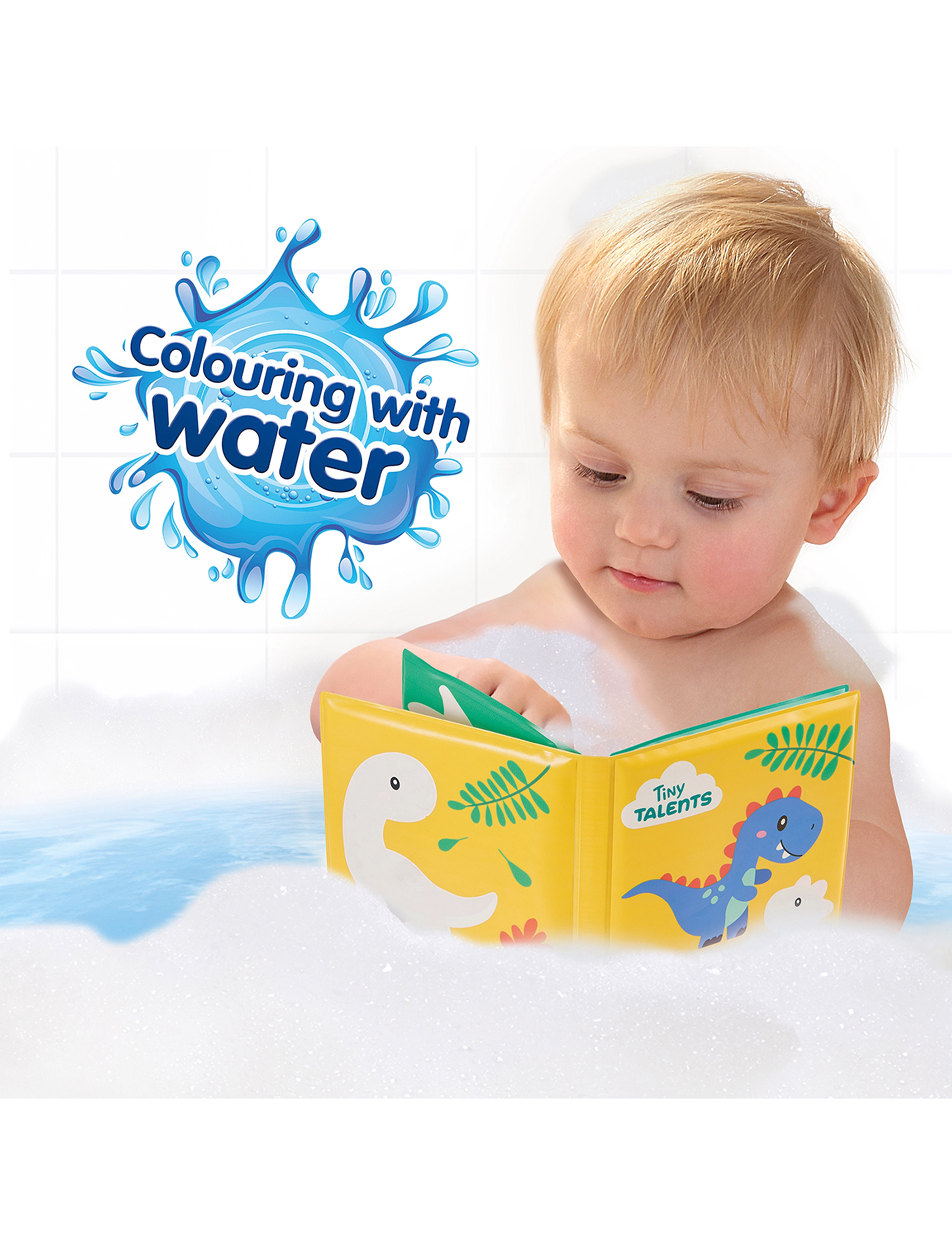 SES Creative Bath Time - Colouring With Water - Dino Bath Book, One Size, Multi/patterned, Bath & Water Legetøj > Bath Legetøj, Børn