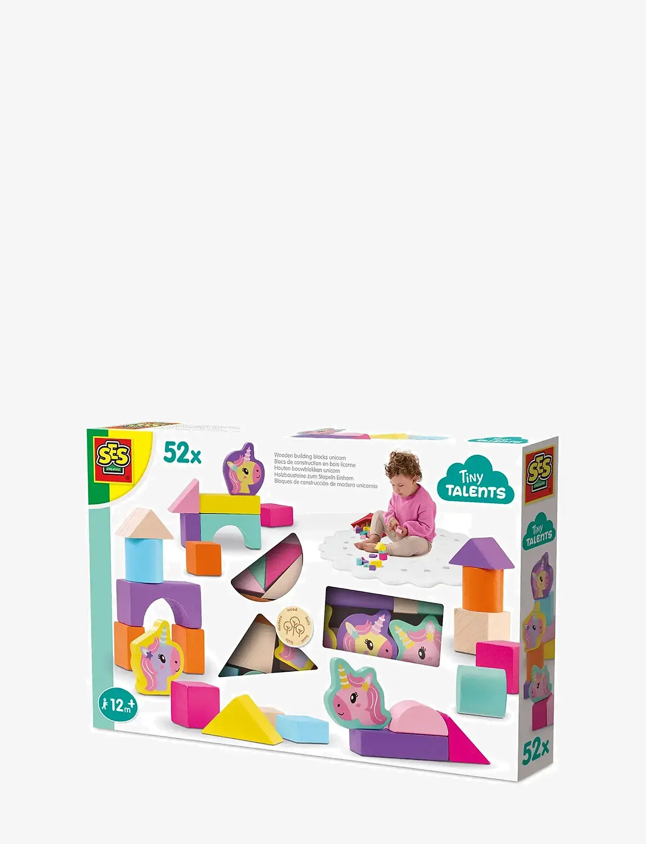 SES Creative - Wooden Building Blocks - Unicorn 52 pcs - building blocks - multi - 1