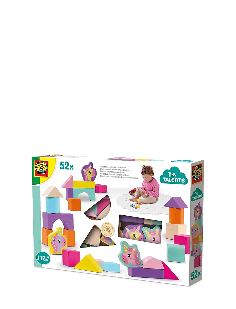 SES Creative - Wooden Building Blocks - Unicorn 52 pcs - bausteine - multi - 1