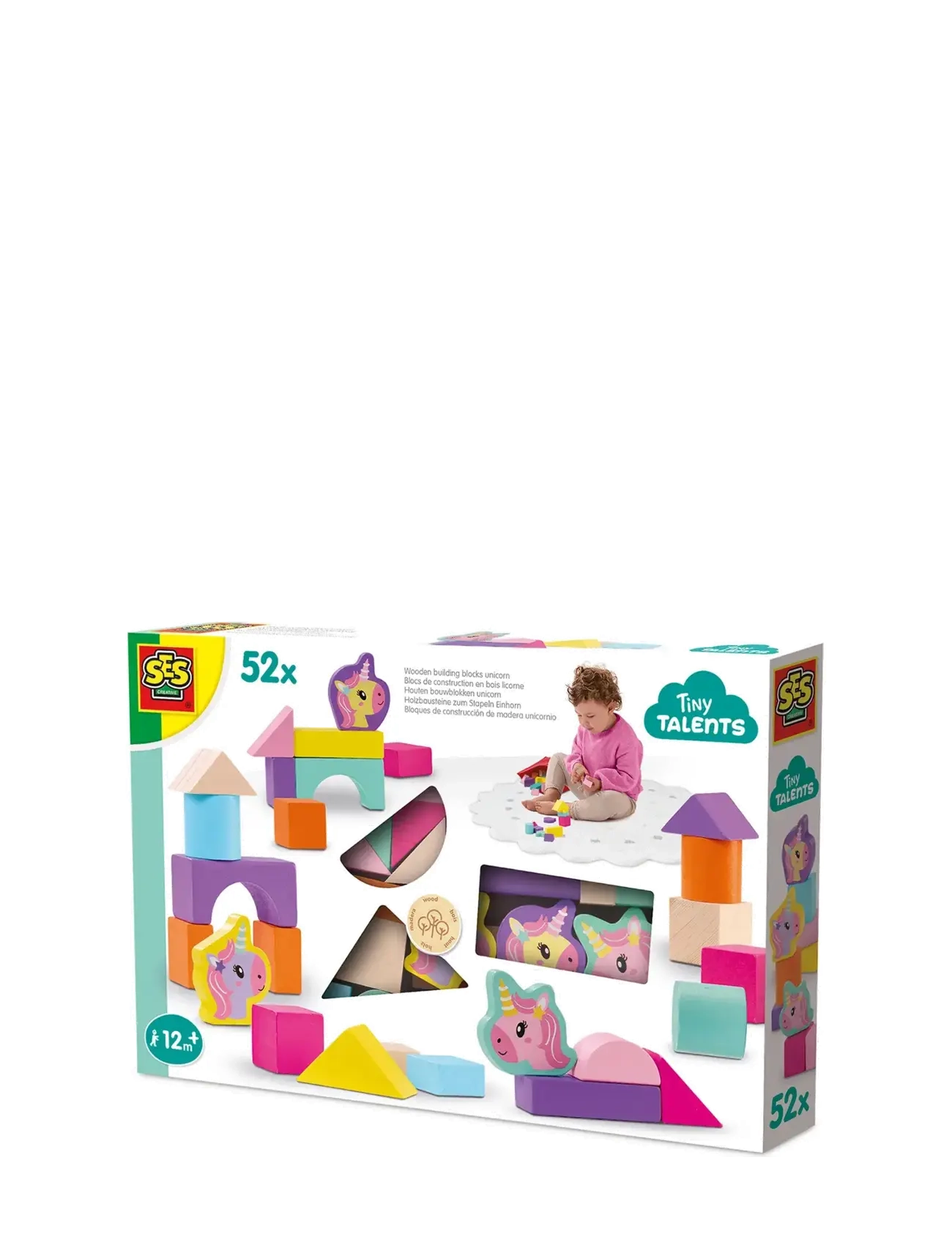 SES Creative Wooden Building Blocks - Unicorn 52 pcs - 4 for 3 - MULTI / multi