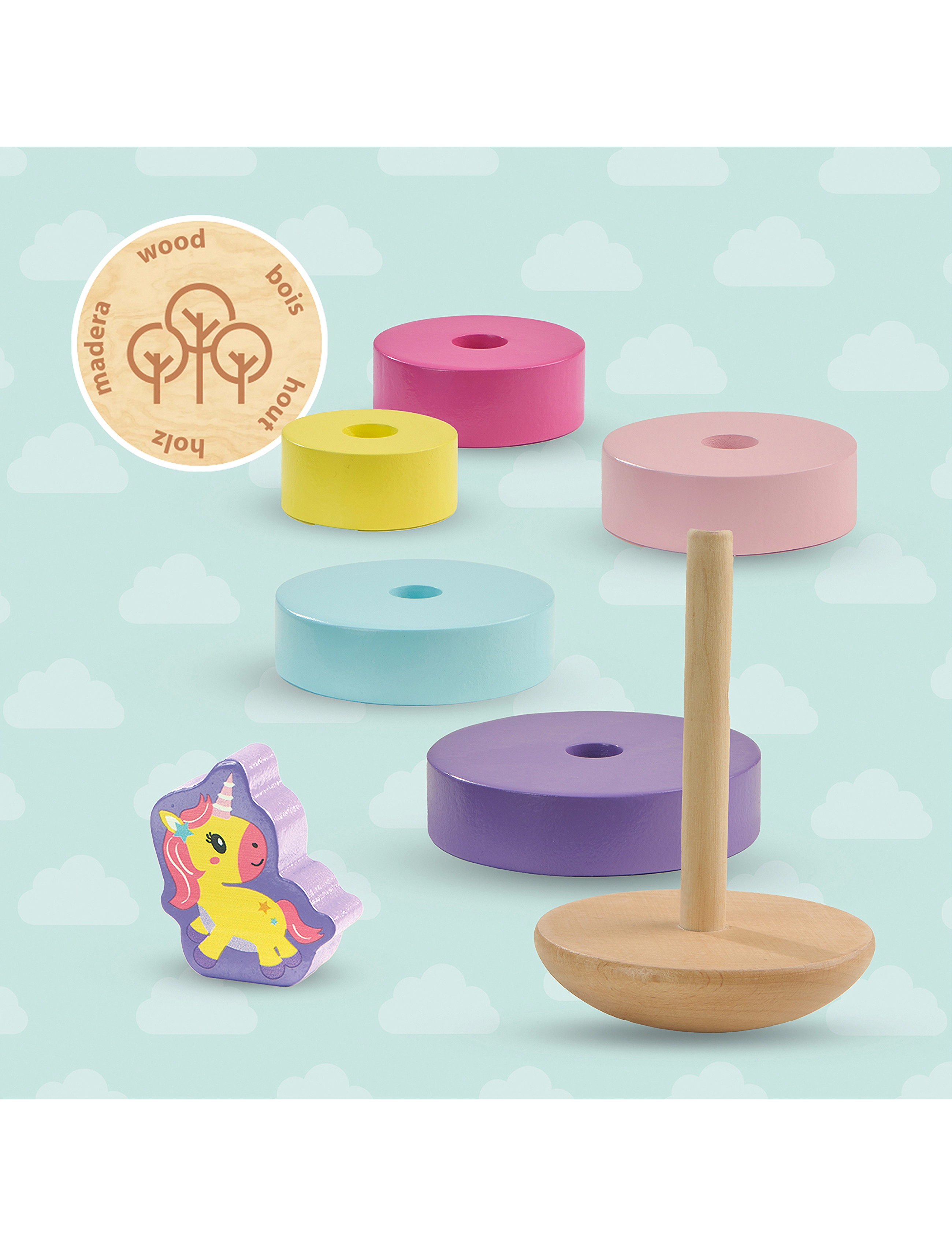 SES Creative - Stacking Tower - Unicorn - blocs à empiler - multi - 3