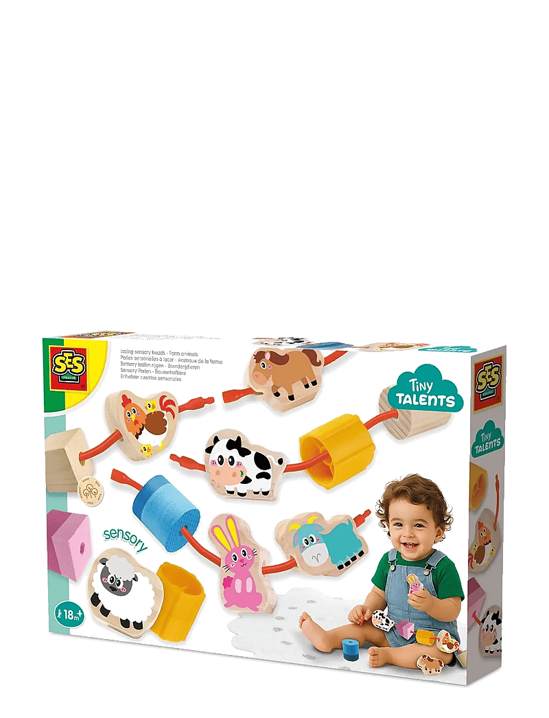 SES Creative - Lacing Sensory Beads - Farm Animals - steam-mänguasjad - multi - 0