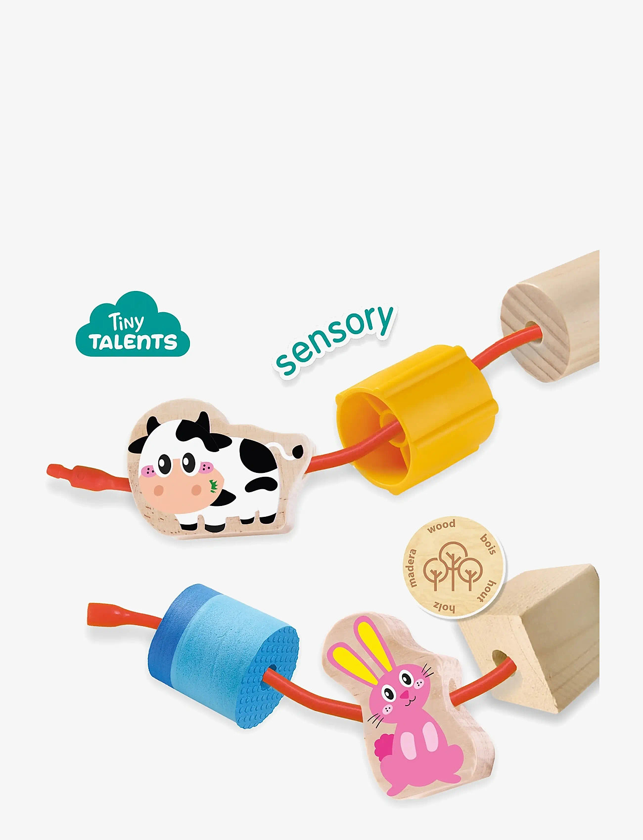 SES Creative - Lacing Sensory Beads - Farm Animals - steam-legetøj - multi - 1