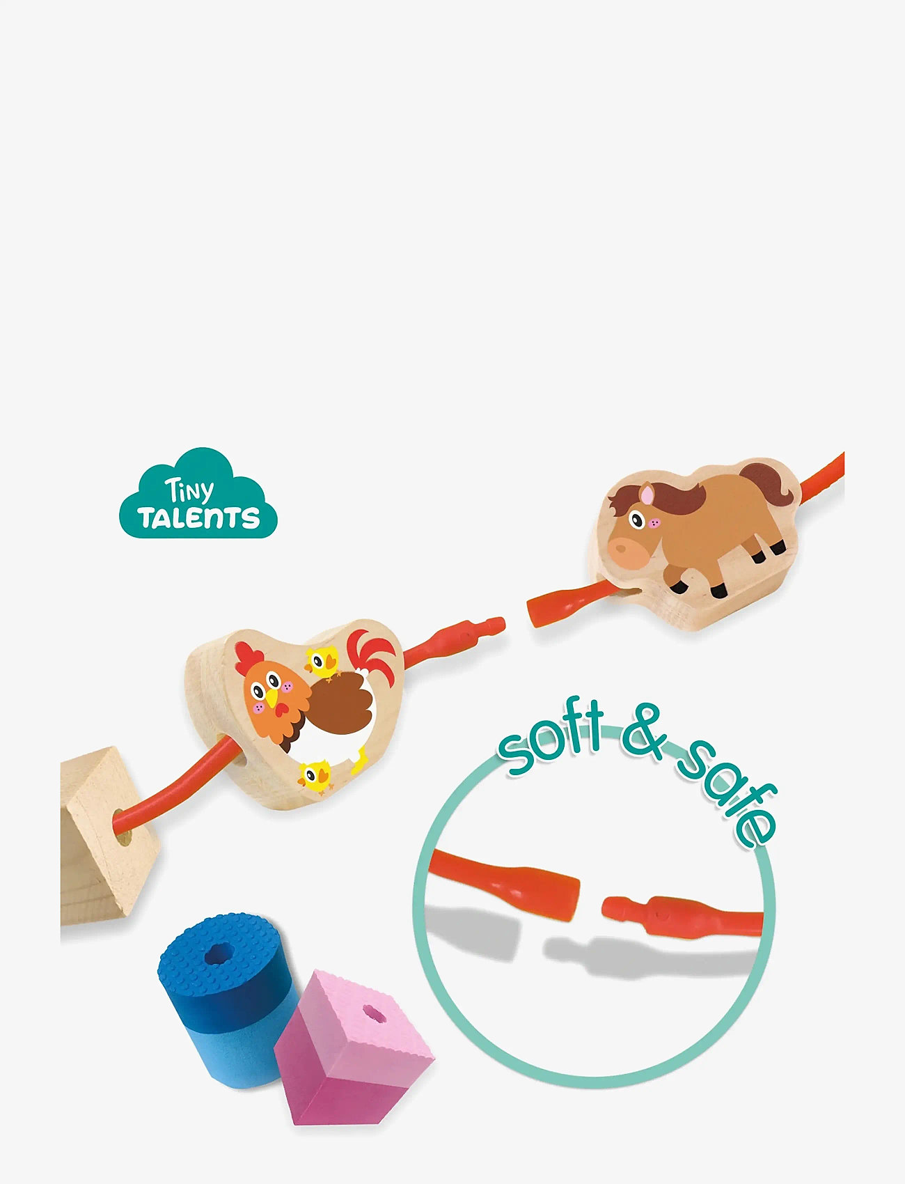 SES Creative - Lacing Sensory Beads - Farm Animals - steam-legetøj - multi - 2
