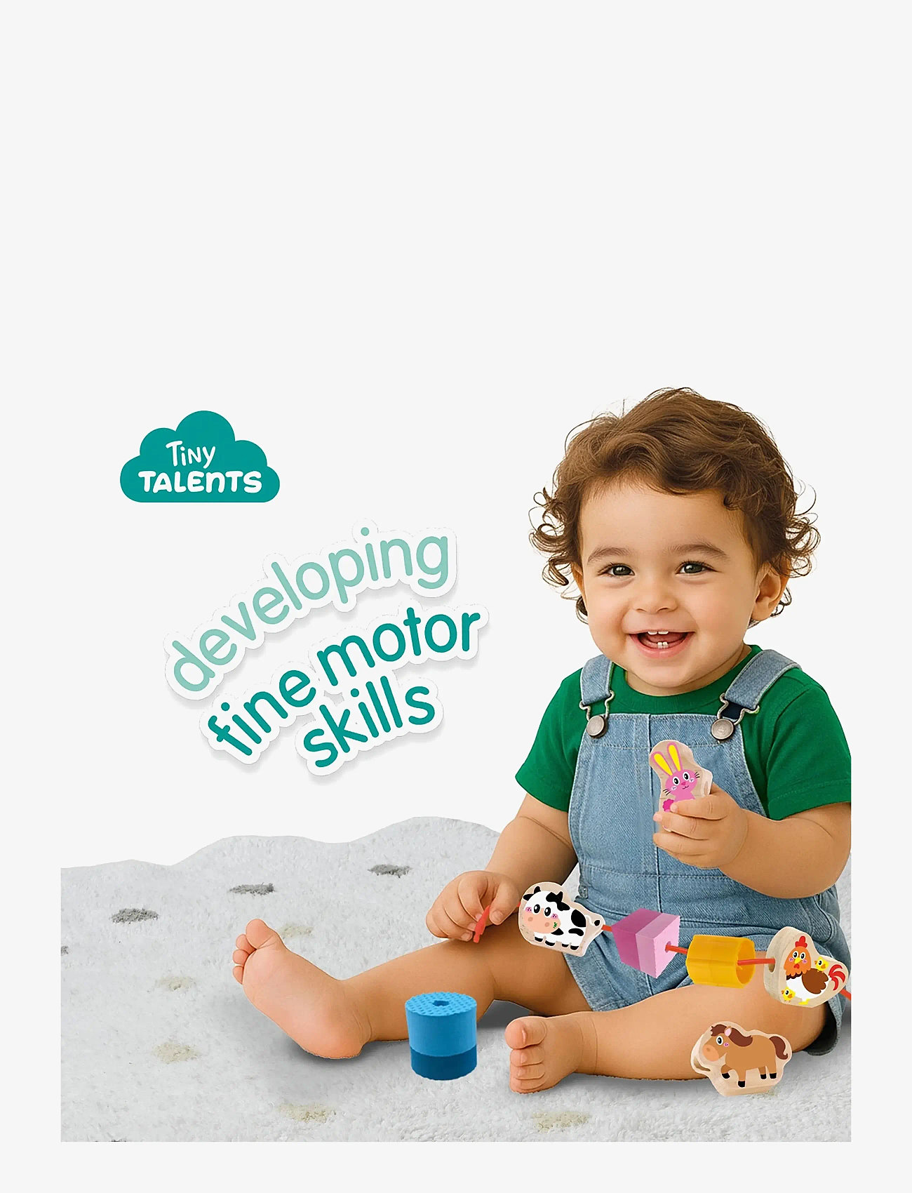 SES Creative - Lacing Sensory Beads - Farm Animals - steam-legetøj - multi - 3