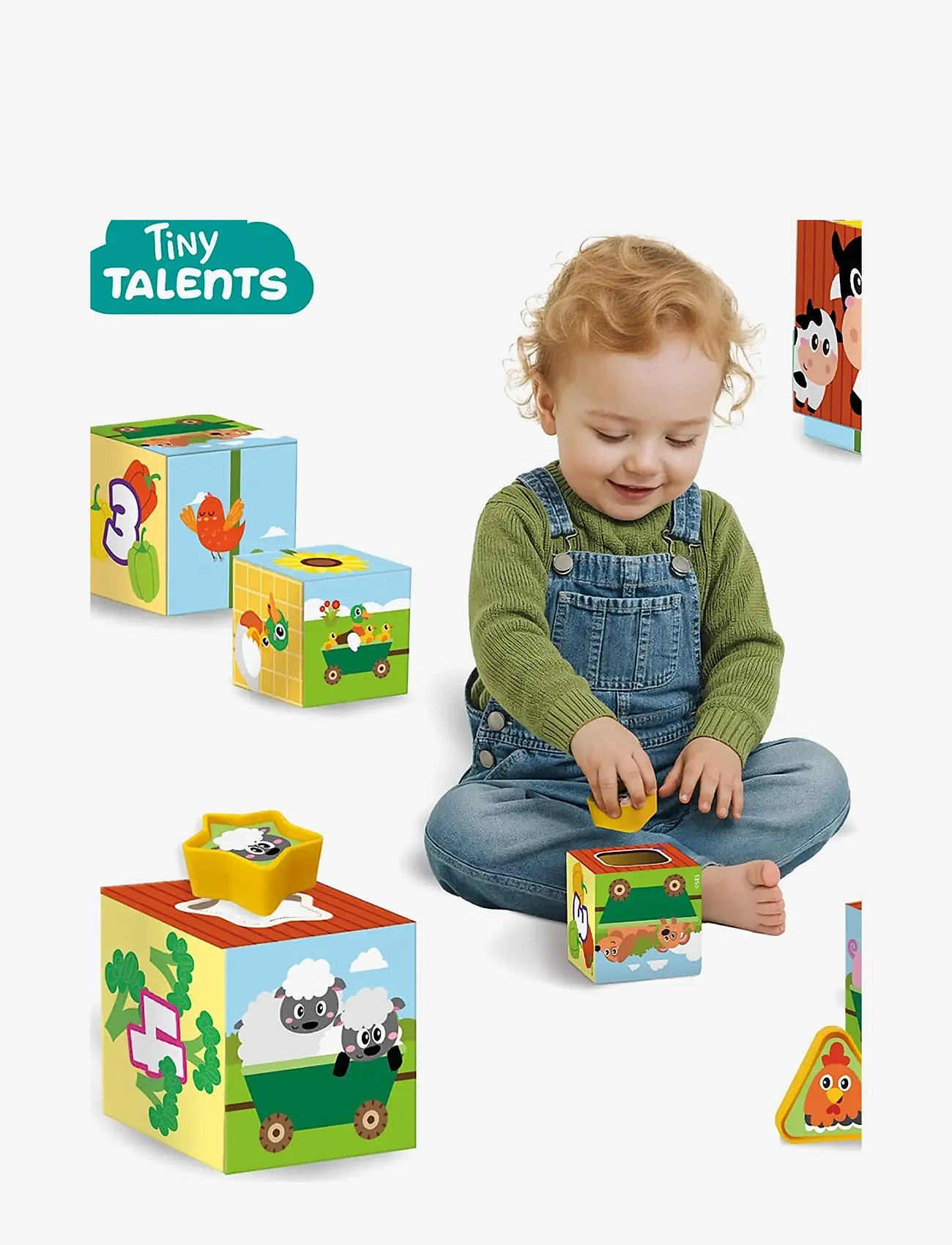 SES Creative - Stacking Blocks - Tower and Shape Sorter 2in1 - Farm Animals - sortierspiel - multi - 1