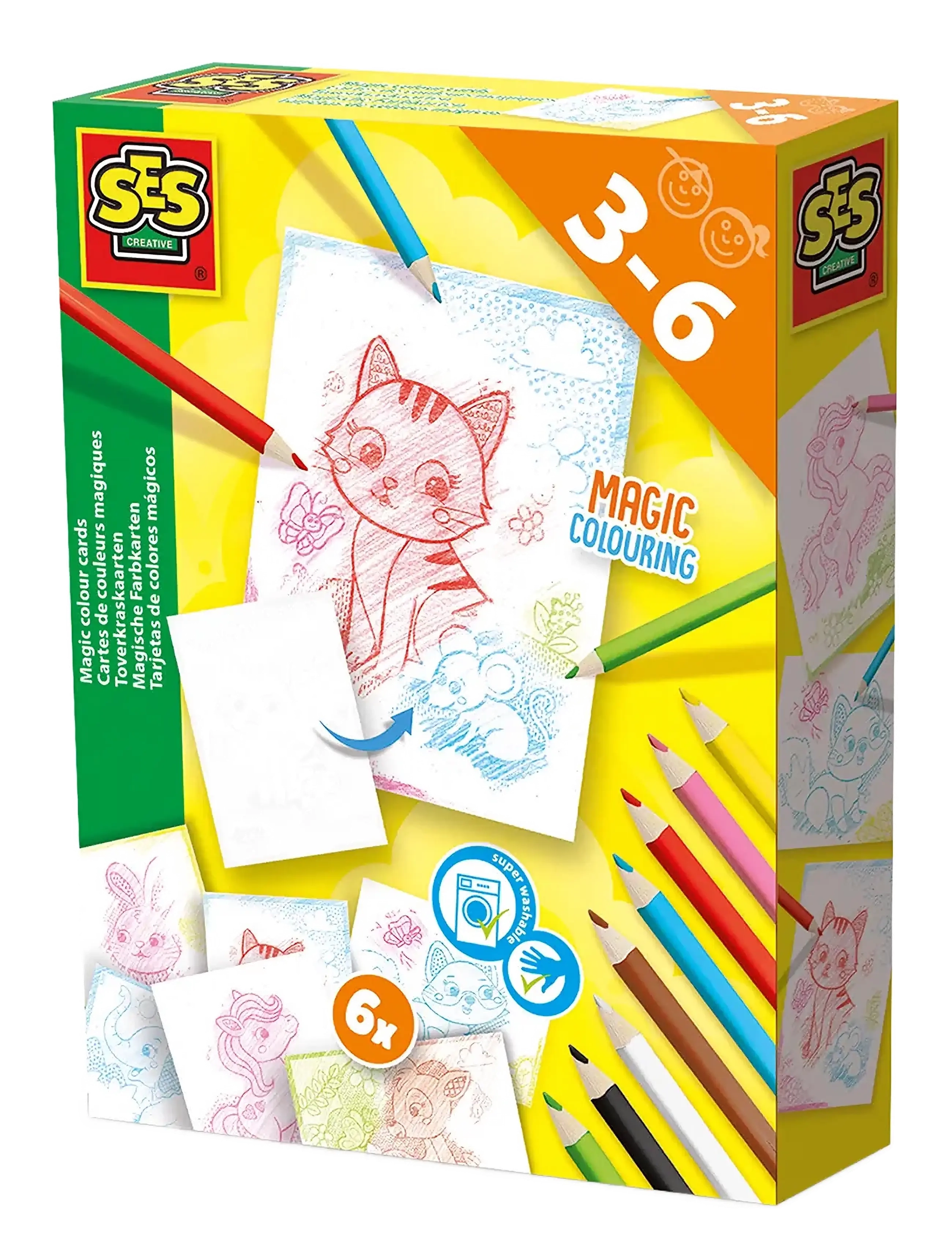 SES Creative Scratch Colour Cards Magic, Børn, Coloring & Craft Books, Multi/mønstret, Str: ONE SIZE