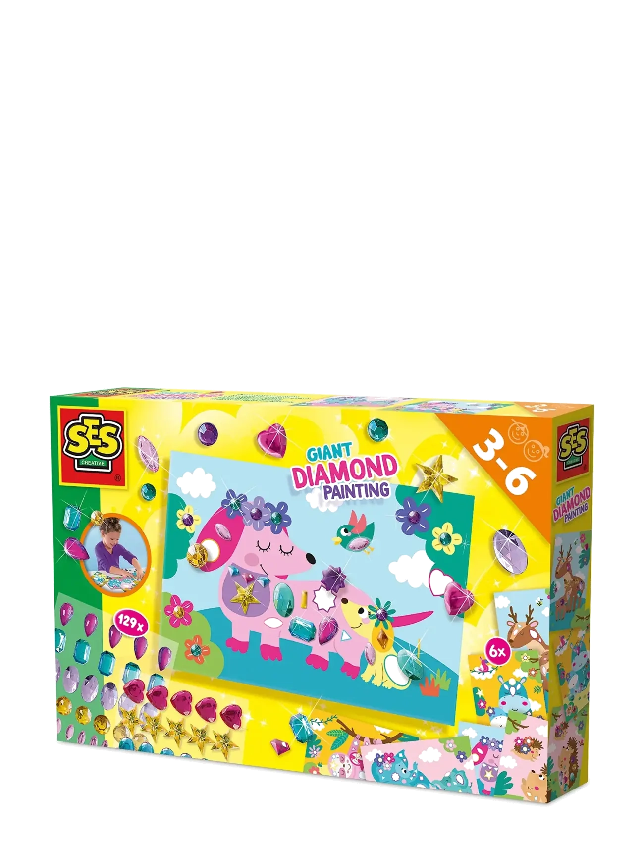 SES Creative Diamond Painting Giant Gems, One Size, Craft, Mehrfarbig/gemustert - Craft Sets, Kinder