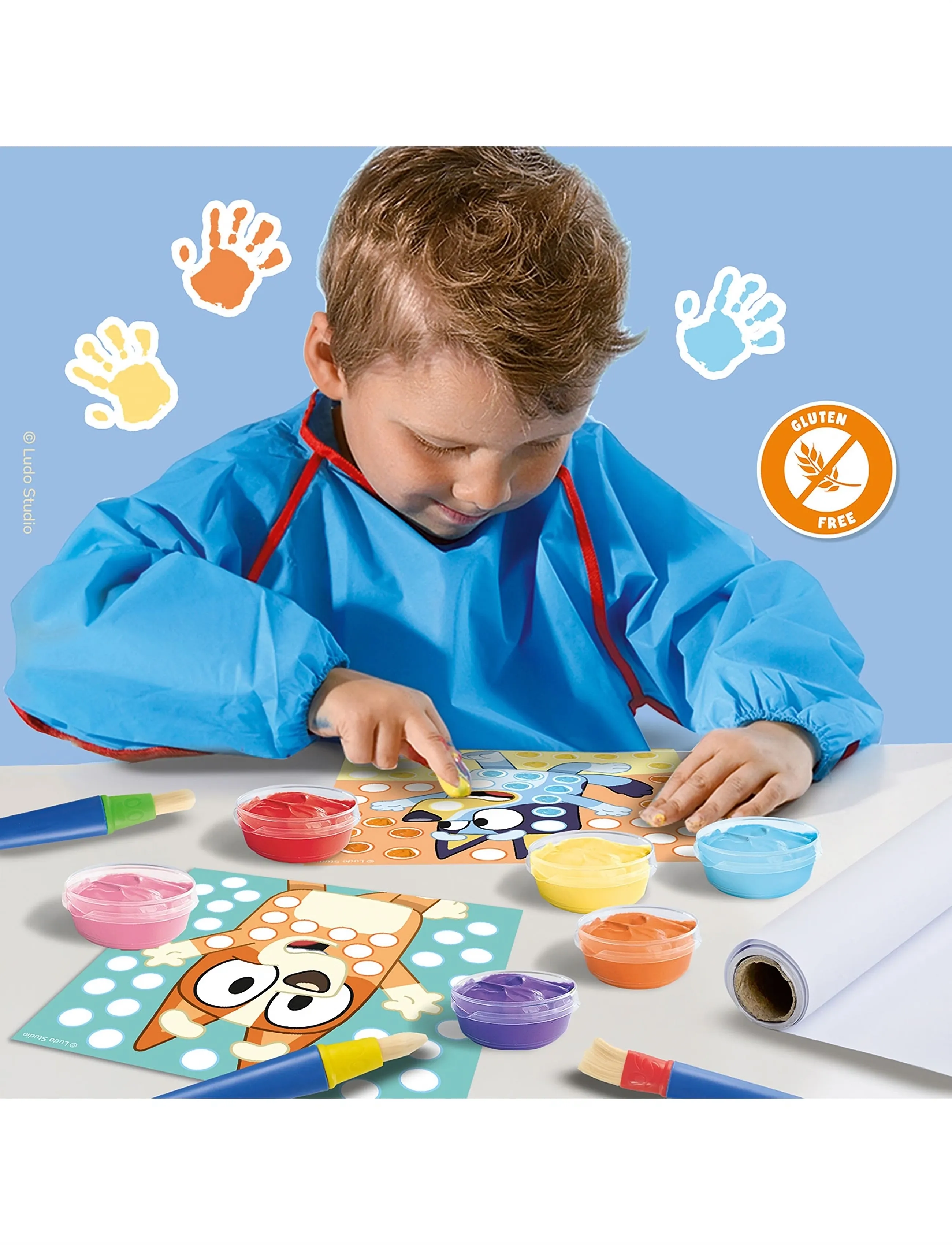 SES Creative Bluey Fingerpaint Creations Mega Set, Børn, Paints, Blå, Str: ONE SIZE