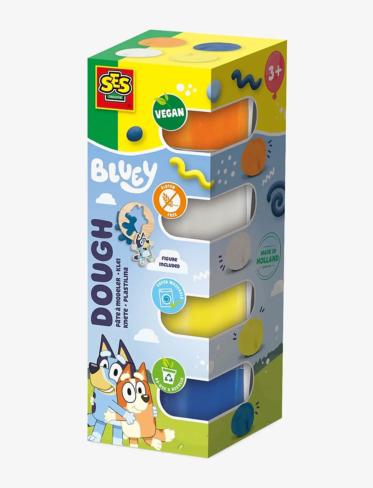 SES Creative - Bluey - Dough - 4 Pots 90g - mängutainas - multi - 0