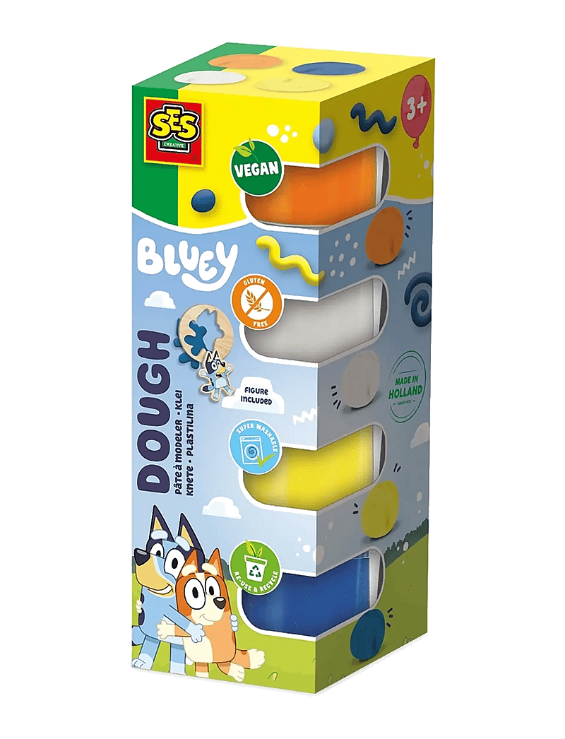 SES Creative - Bluey - Dough - 4 Pots 90g - mängutainas - multi - 0