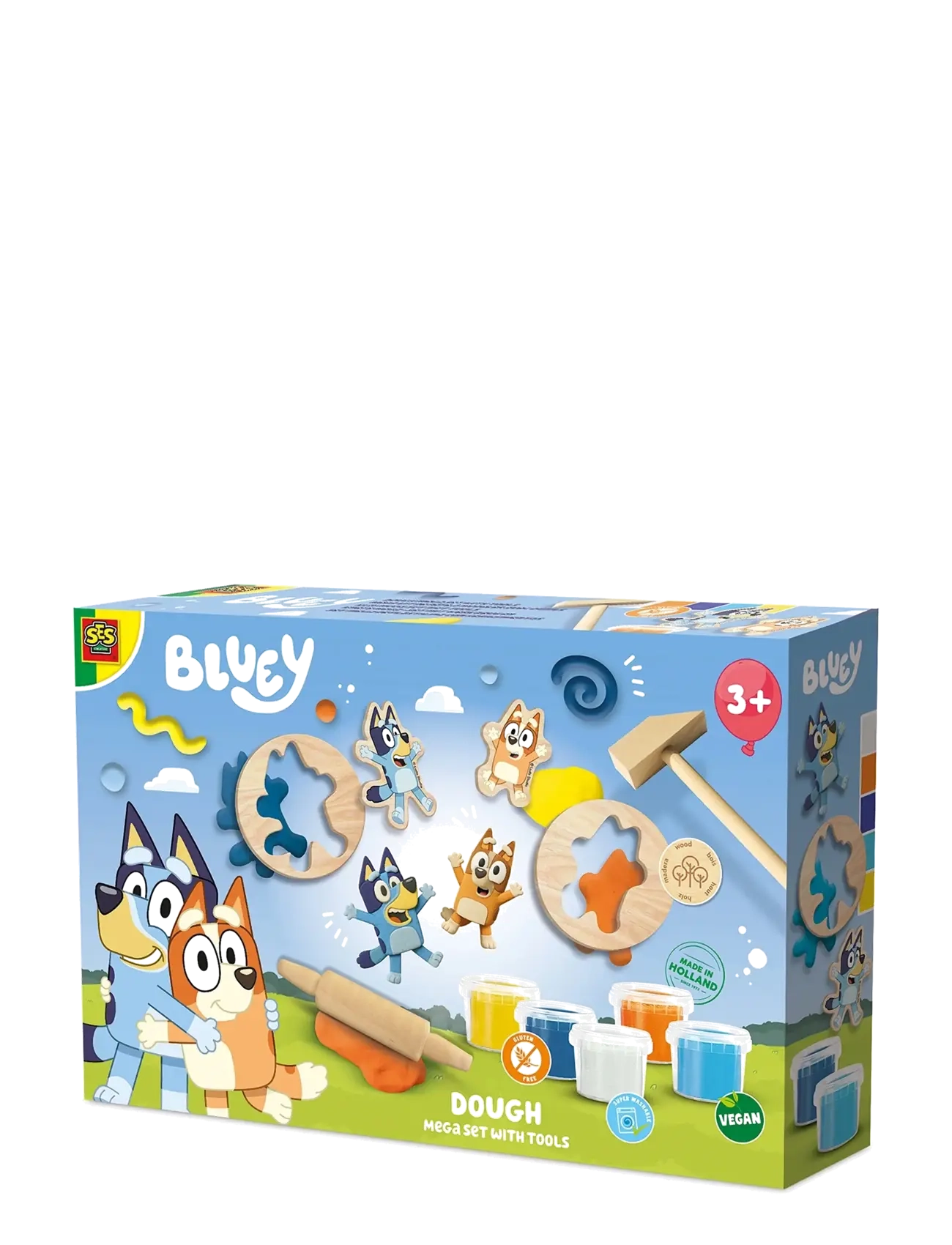 SES Creative Bluey - Dough Mega Set 5 X 90G, One Size, Multi/patterned, Håndværk > Legemasse, Børn