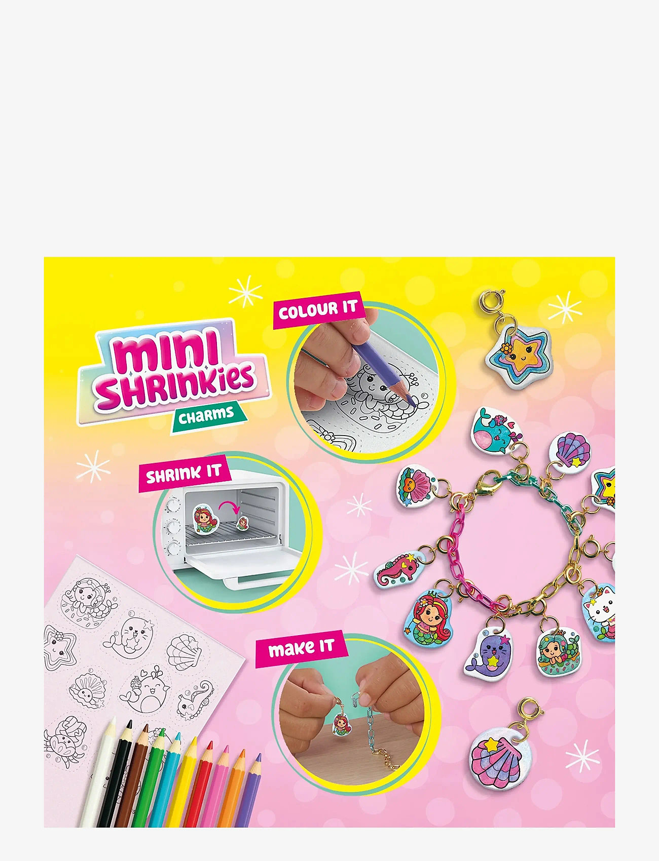 SES Creative - Shrink Film - Mini Shrinkies - Charms Lovely Ocean - käsitöökomplekt - multi - 3