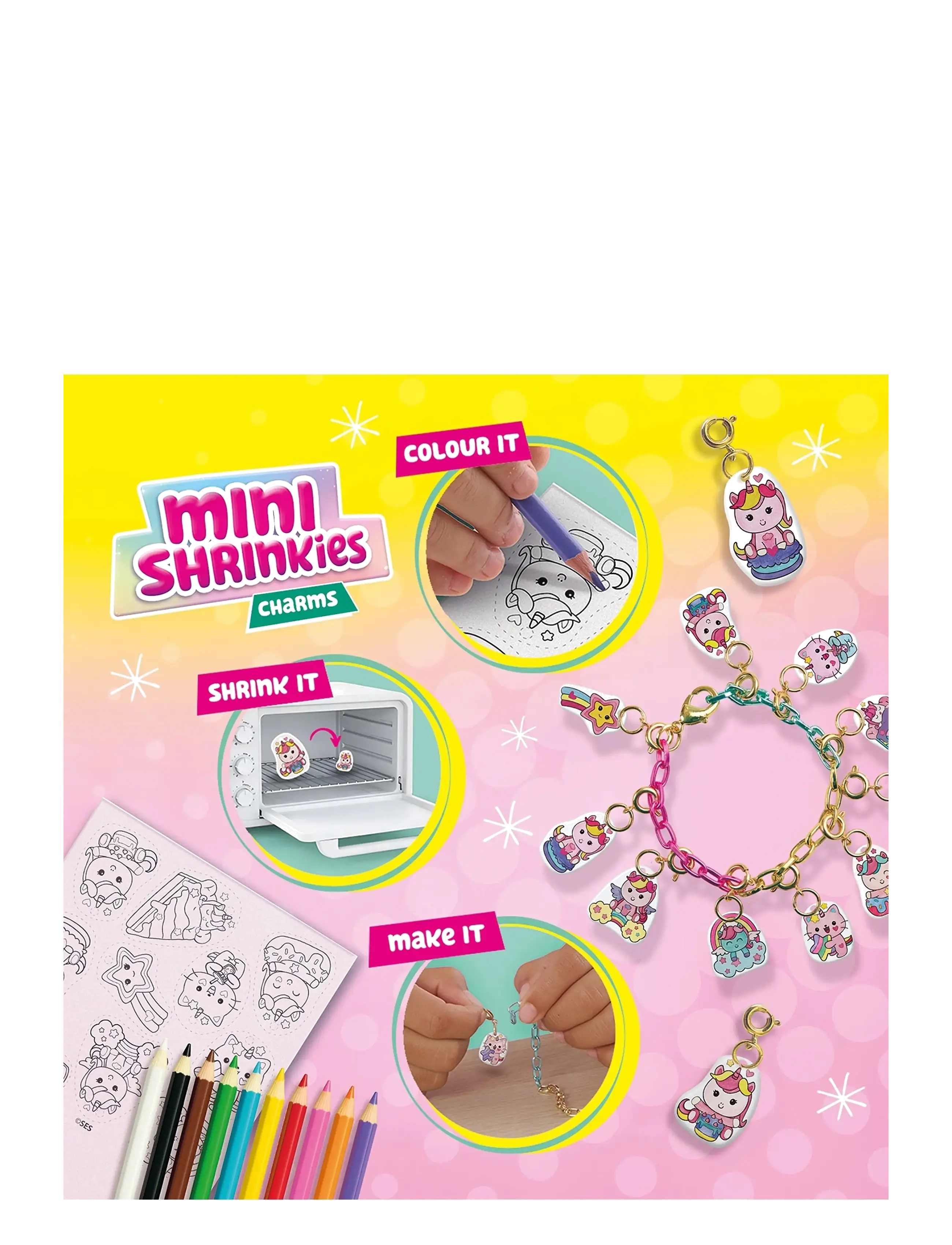 SES Creative - Shrink Film - Mini Shrinkies - Charms Unicorn Sweeties - bijoux & accessoires - multi - 2