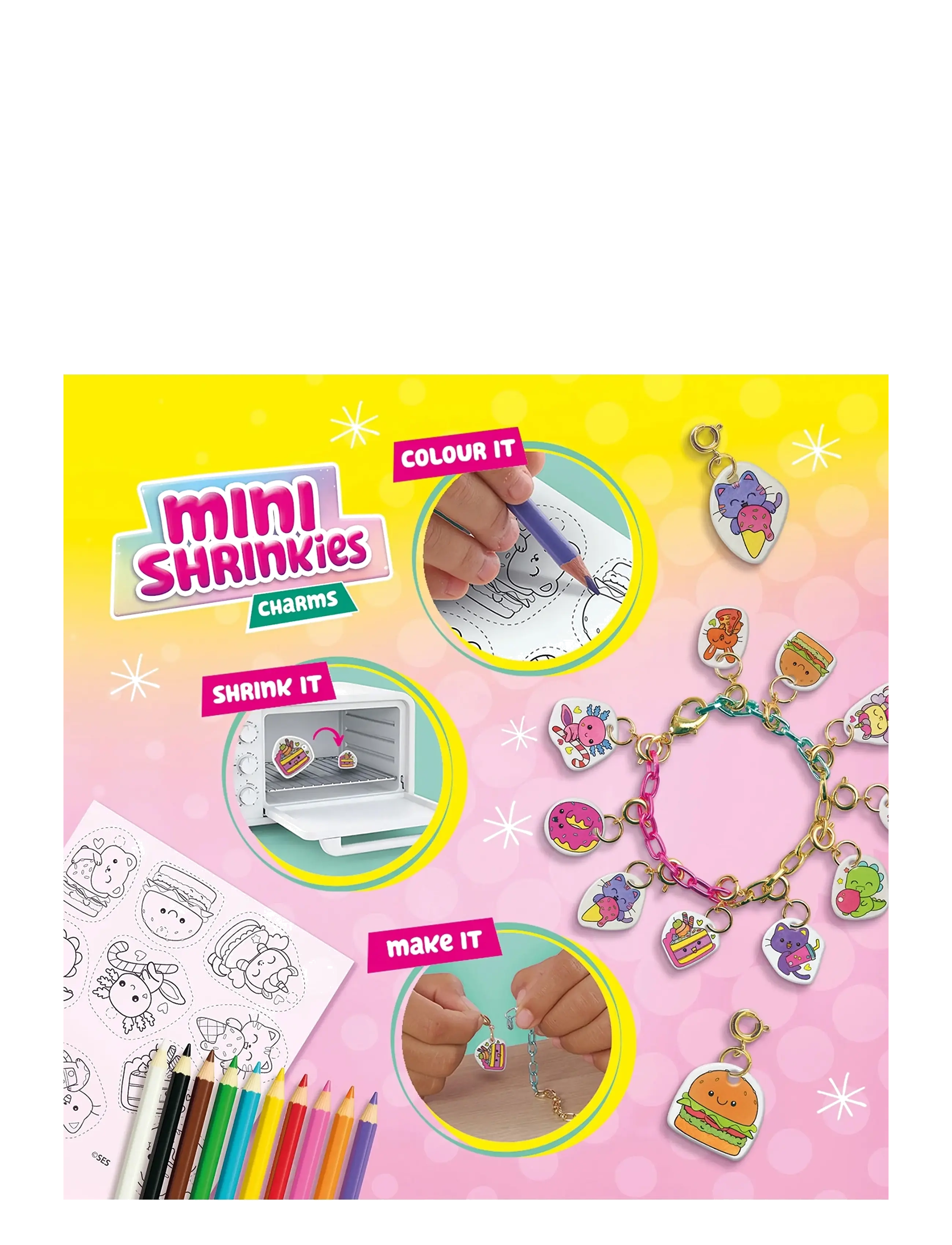 SES Creative - Shrink Film - Mini Shrinkies - Charms Fast Foodies - bijoux & accessoires - multi - 1