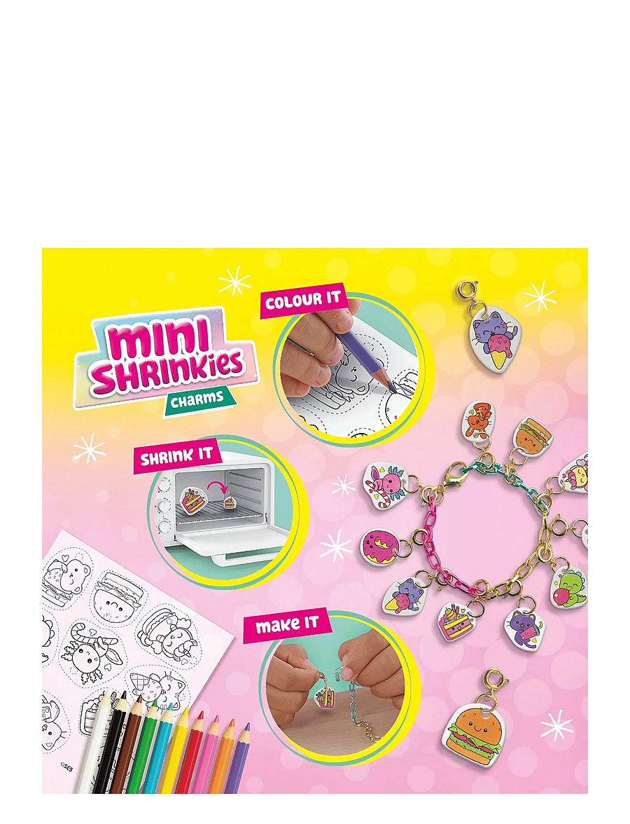 SES Creative - Shrink Film - Mini Shrinkies - Charms Fast Foodies - ehted & aksessuaarid - multi - 1