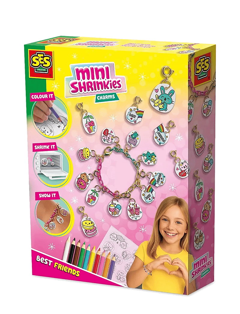 SES Creative - Shrink Film - Mini Shrinkies - Charms Best Friends - käsitöökomplekt - multi - 0
