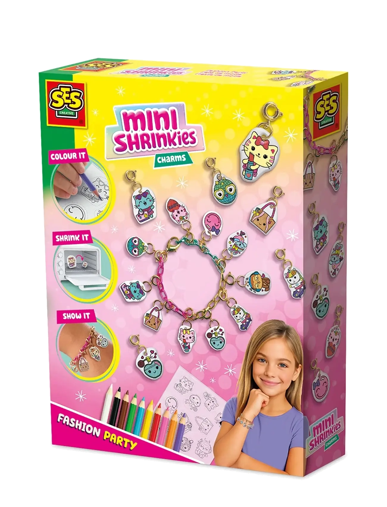 SES Creative Shrink Film - Mini Shrinkies - Charms Fashion Party - Pyssel - MULTI / multi