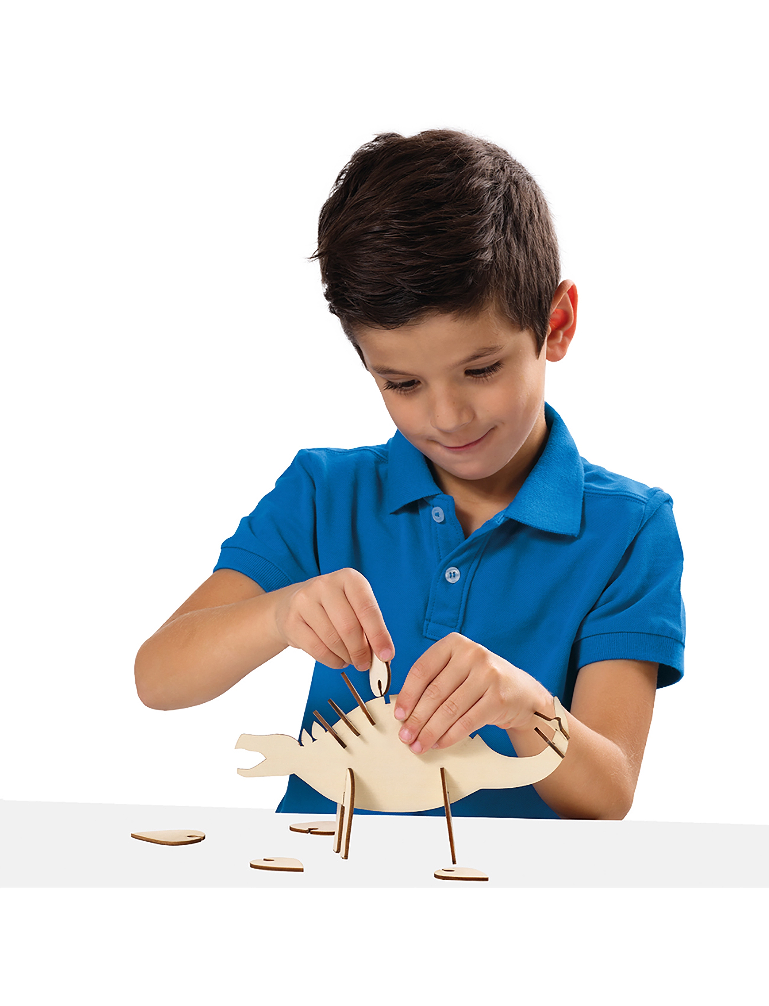 SES Creative Wooden Dino Glow In The Dark, Craft Sæt, Multi/mønstret, Str: ONE SIZE