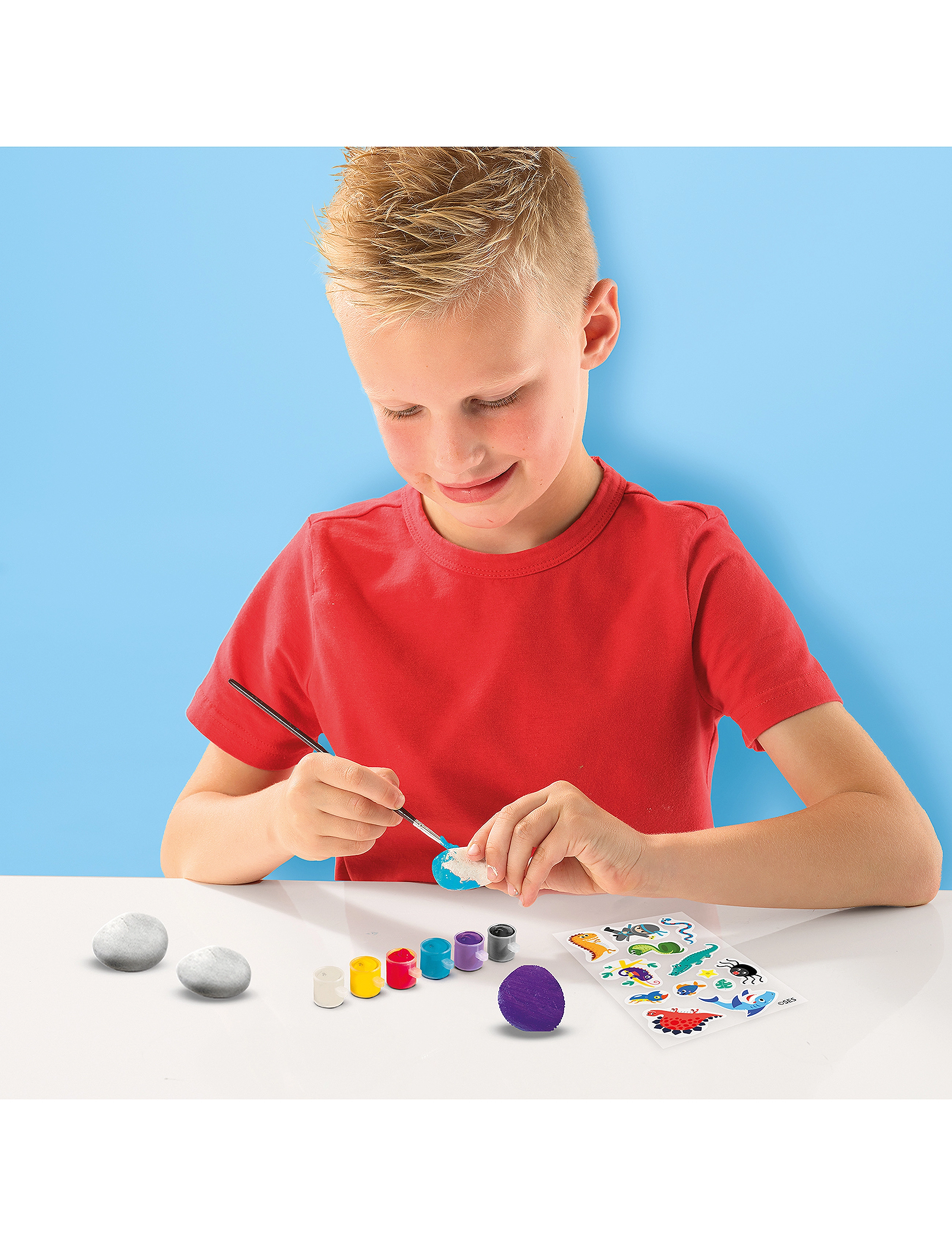 SES Creative Rock Painting- Transfer Stickers, Børn, Coloring & Craft Books, Multi/mønstret, Str: ONE SIZE