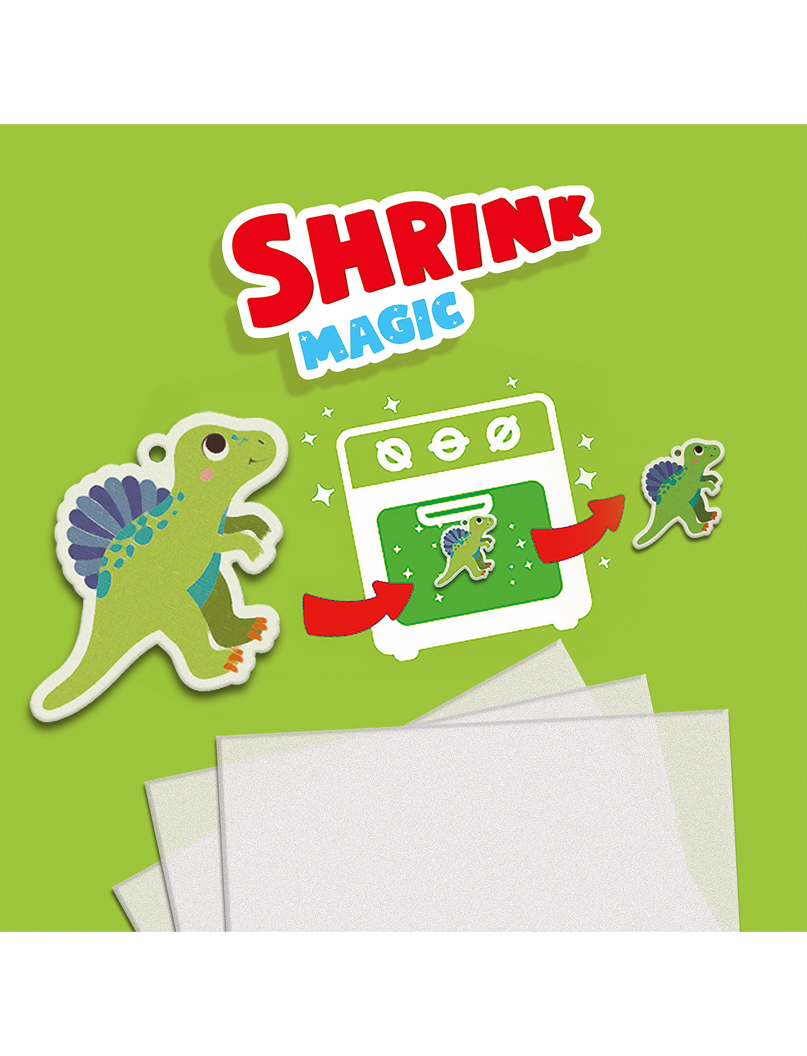 SES Creative Shrink Foil Dinosaur Keychains, One Size, Craft, Mehrfarbig/gemustert - Craft Sets, Kinder