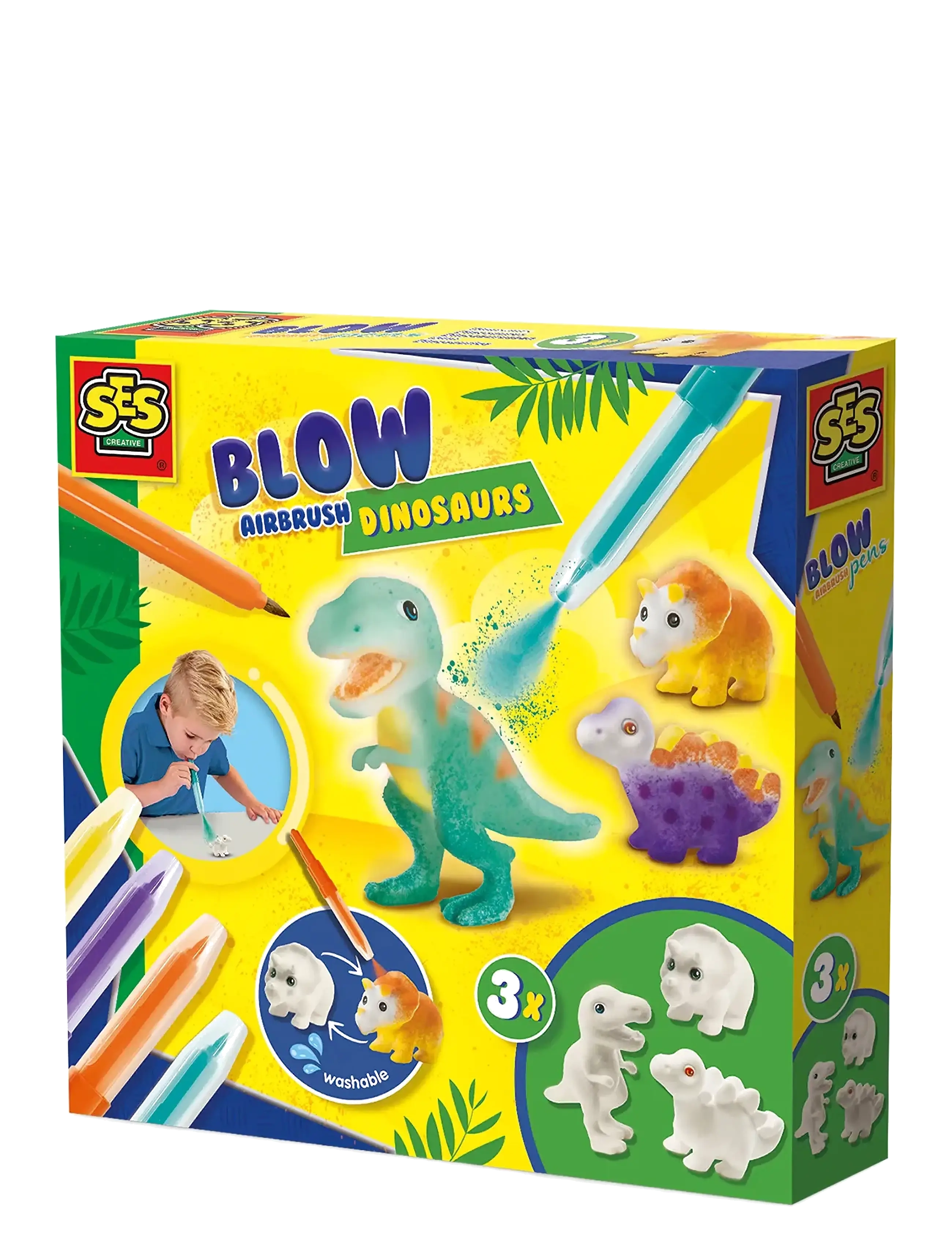 SES Creative Blow Pens - Airbrush Dinosaurs - Loovus - MULTI / multi