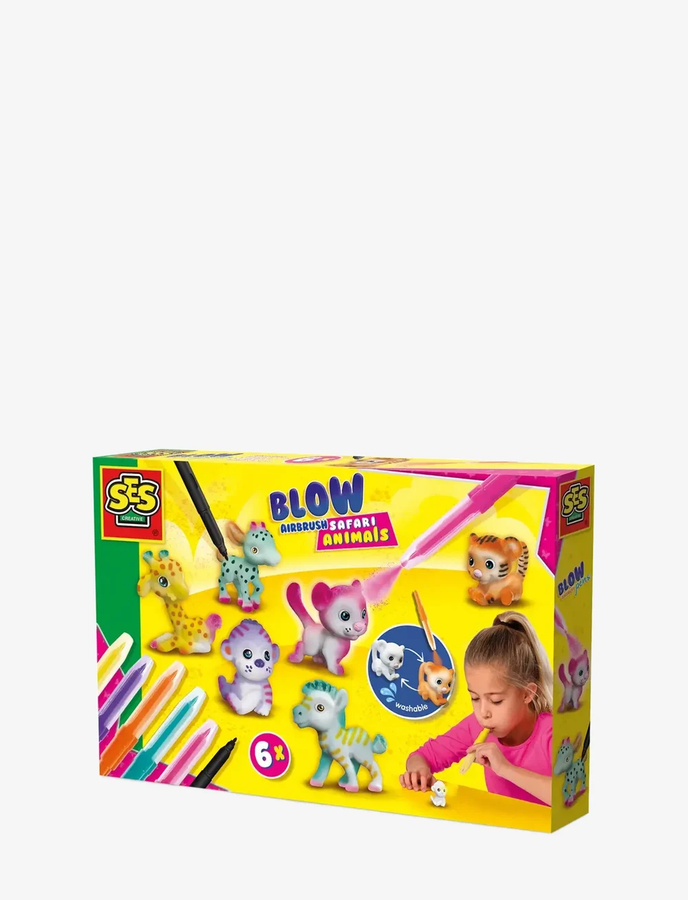SES Creative - Blow Pens - Airbrush Safari Animals - värvid - multi - 1