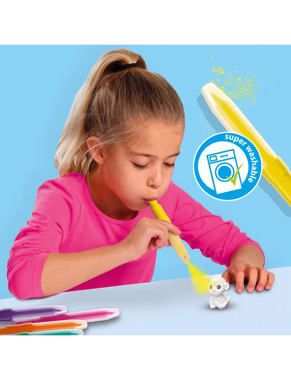 SES Creative - Blow Pens - Airbrush Safari Animals - värvid - multi - 0