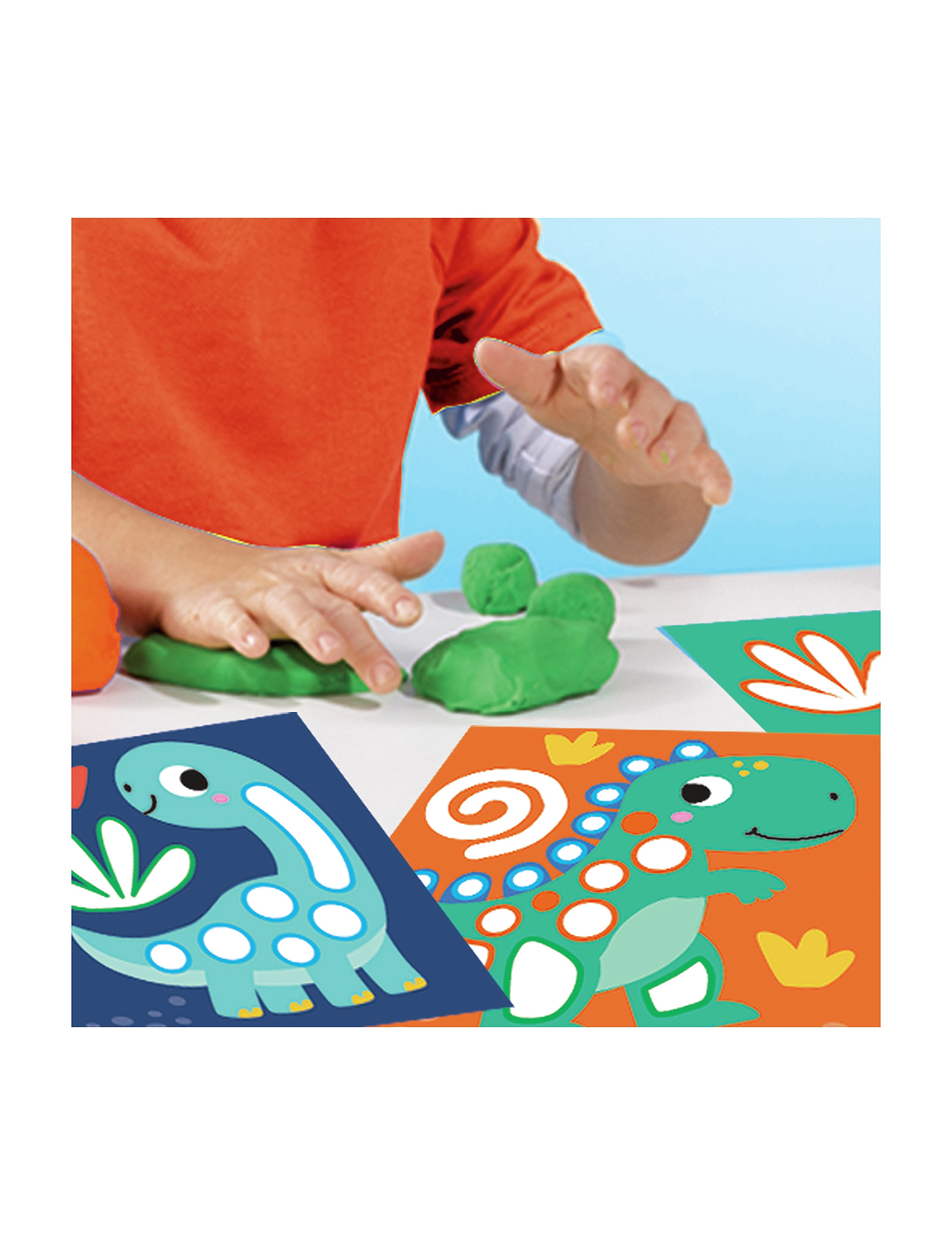 SES Creative My First Dough Dino Activity Cards, One Size, Craft, Mehrfarbig/gemustert - Play Dough, Kinder