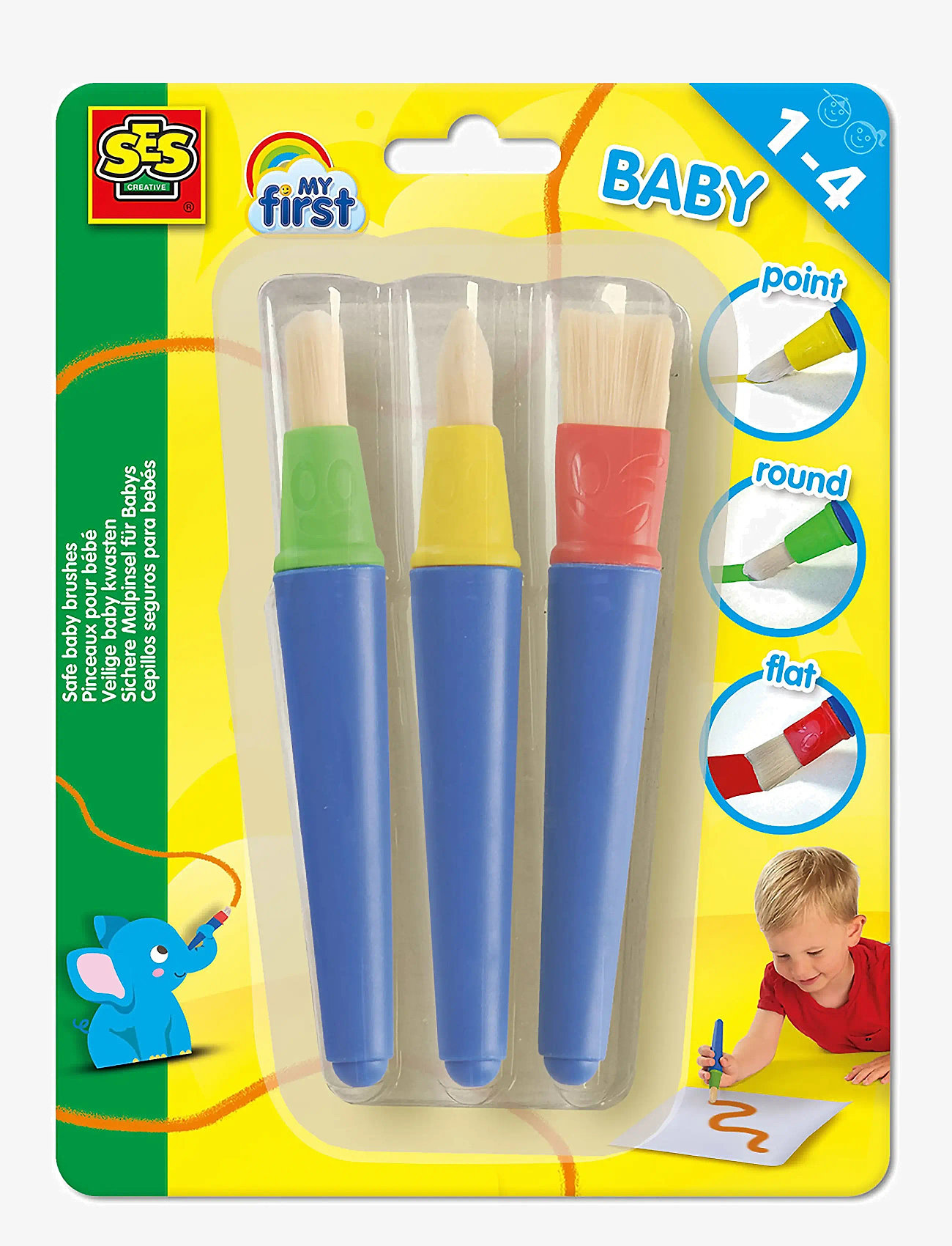 SES Creative - My first - 3 Safe Baby Brushes - pencils - multi - 1
