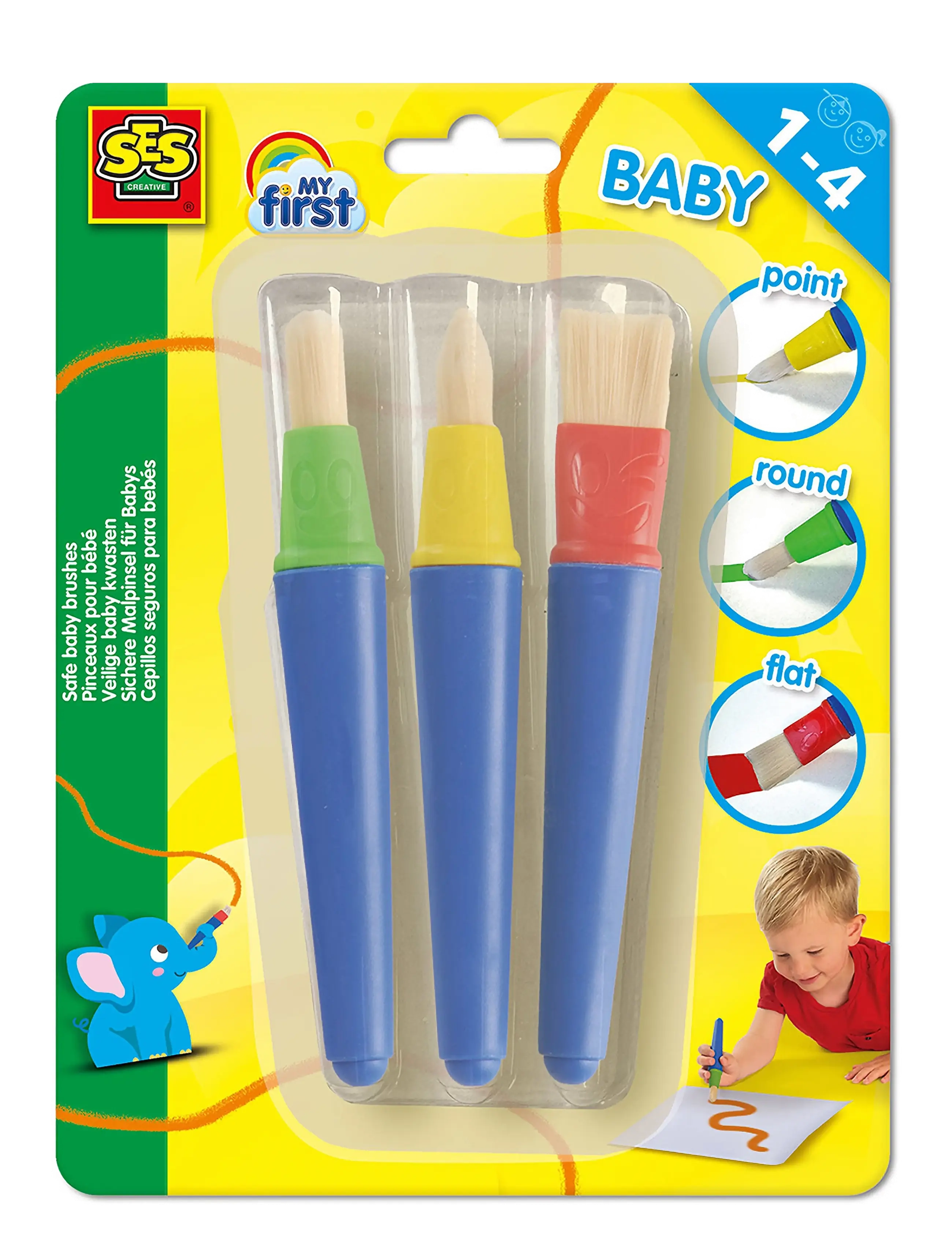 SES Creative My first - 3 Safe Baby Brushes - 4 for 3 - MULTI / multi