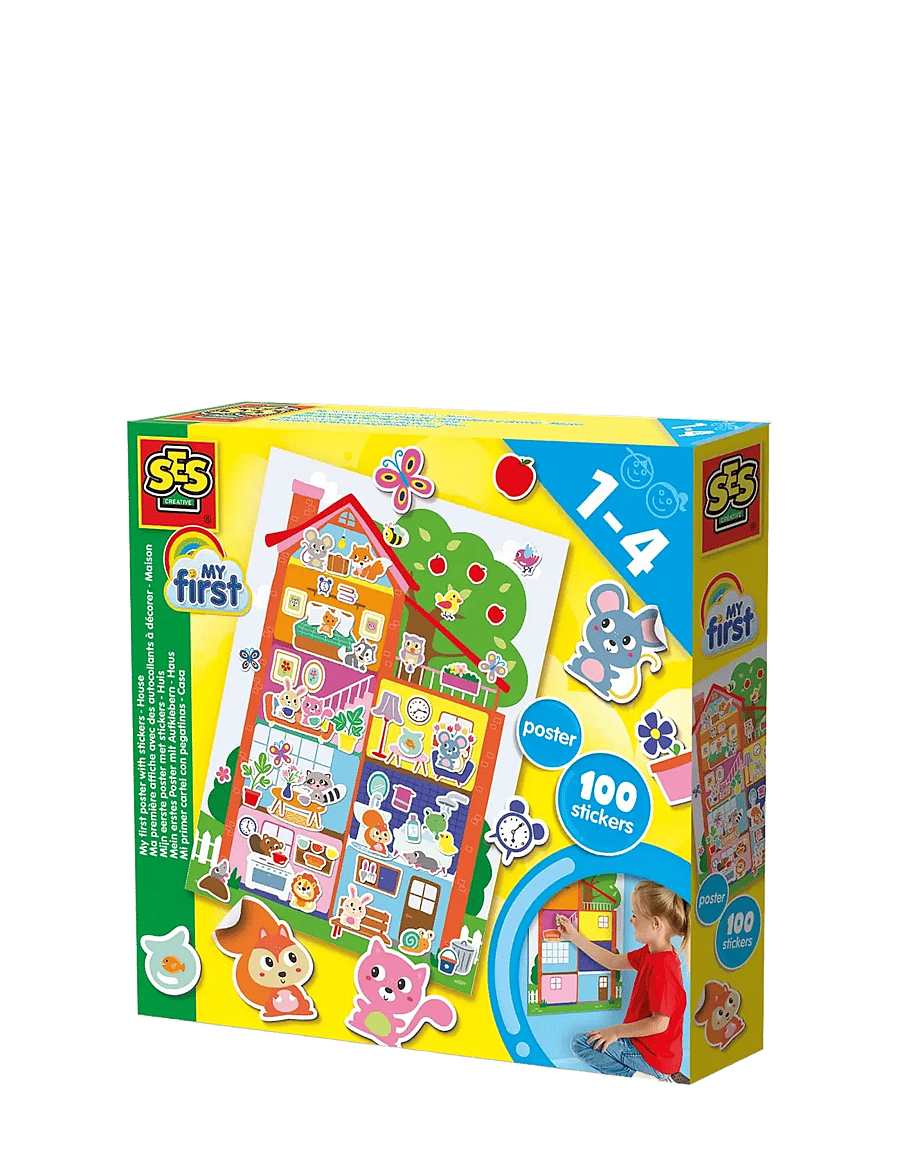 SES Creative - My first - Poster with Stickers - House - aufkleber - multi - 1