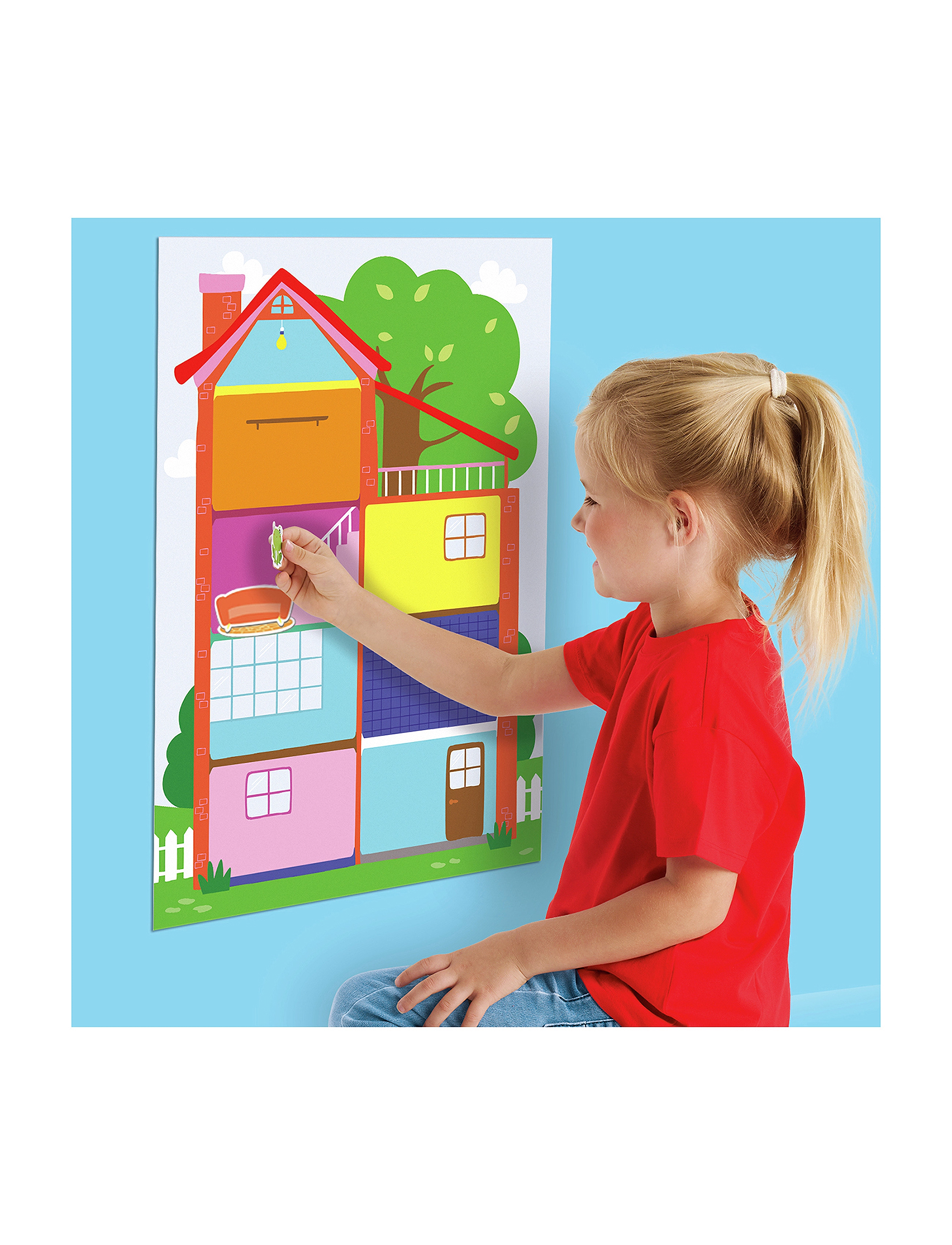 SES Creative My First - Poster With Stickers - House, One Size, Multi/patterned, Håndværk > Klistermærker, Børn