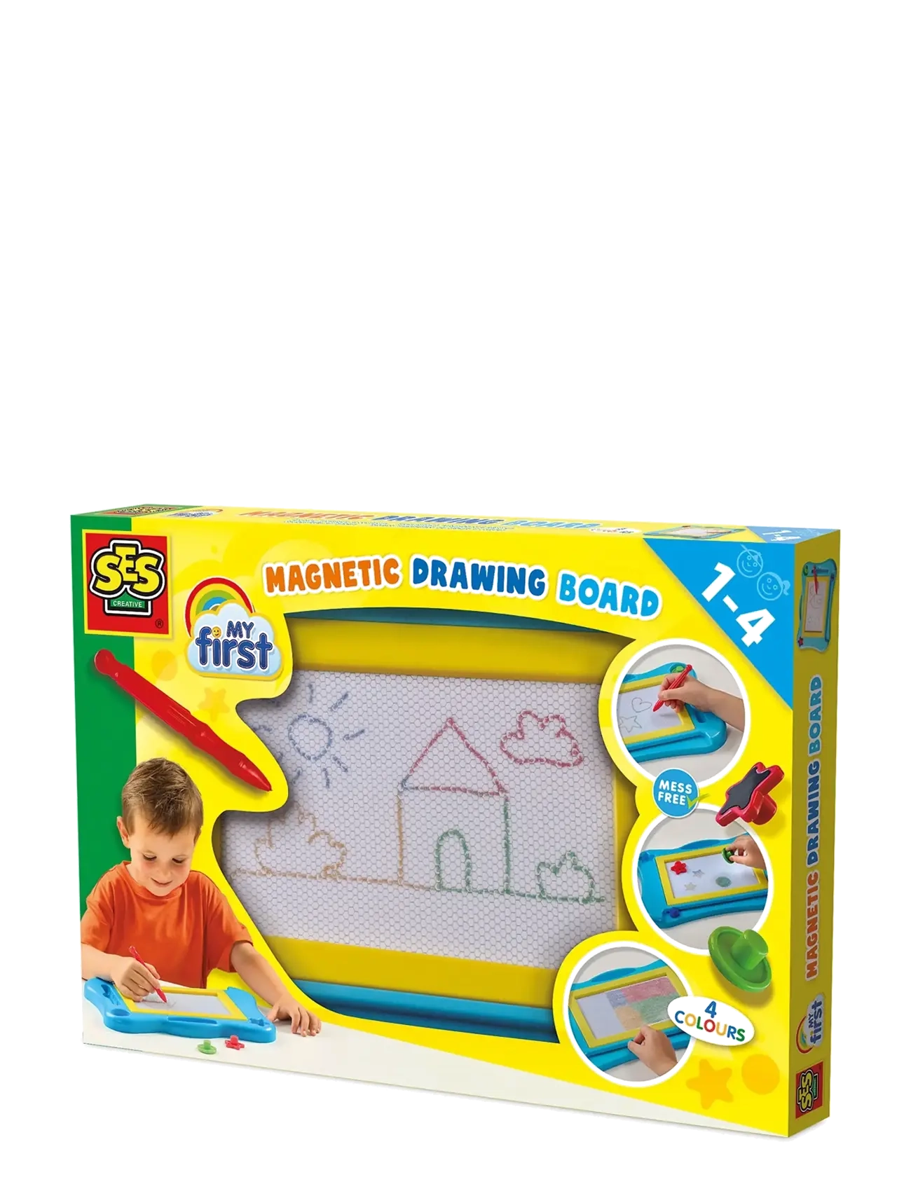 SES Creative My First - Magnetic Drawing Board with Colours - Drawing & Crafts - MULTI / multi