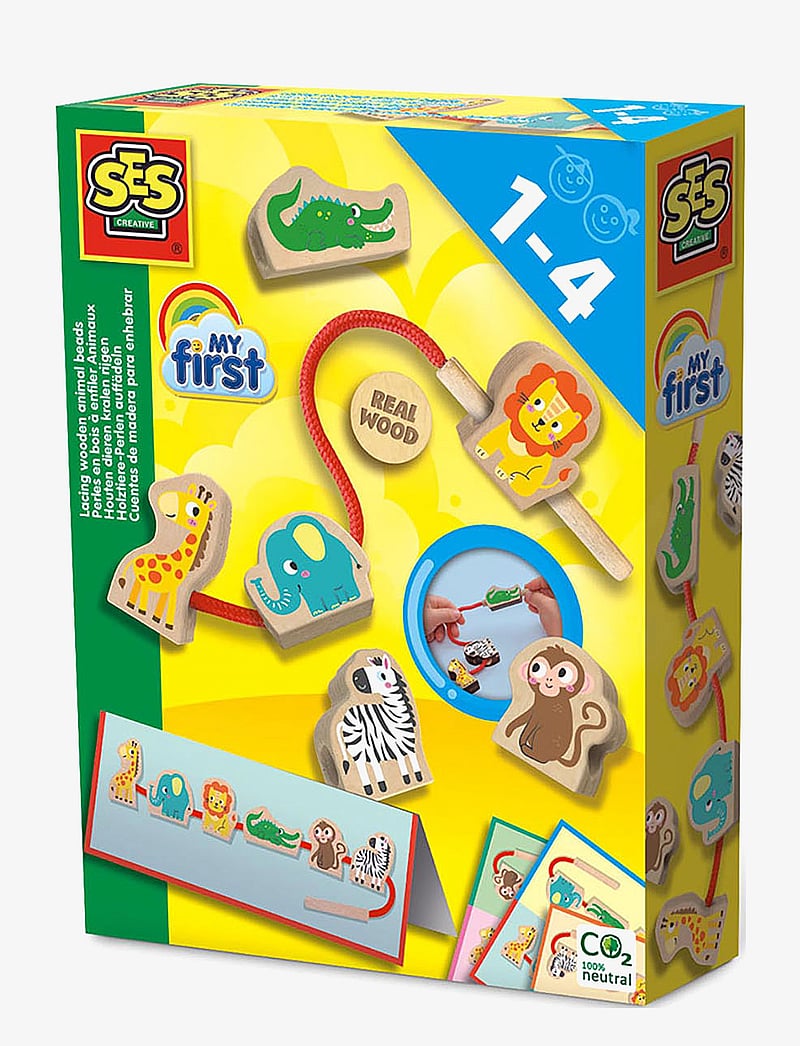SES Creative - My first - Lacing wooden animals - bastelset - wood - 0