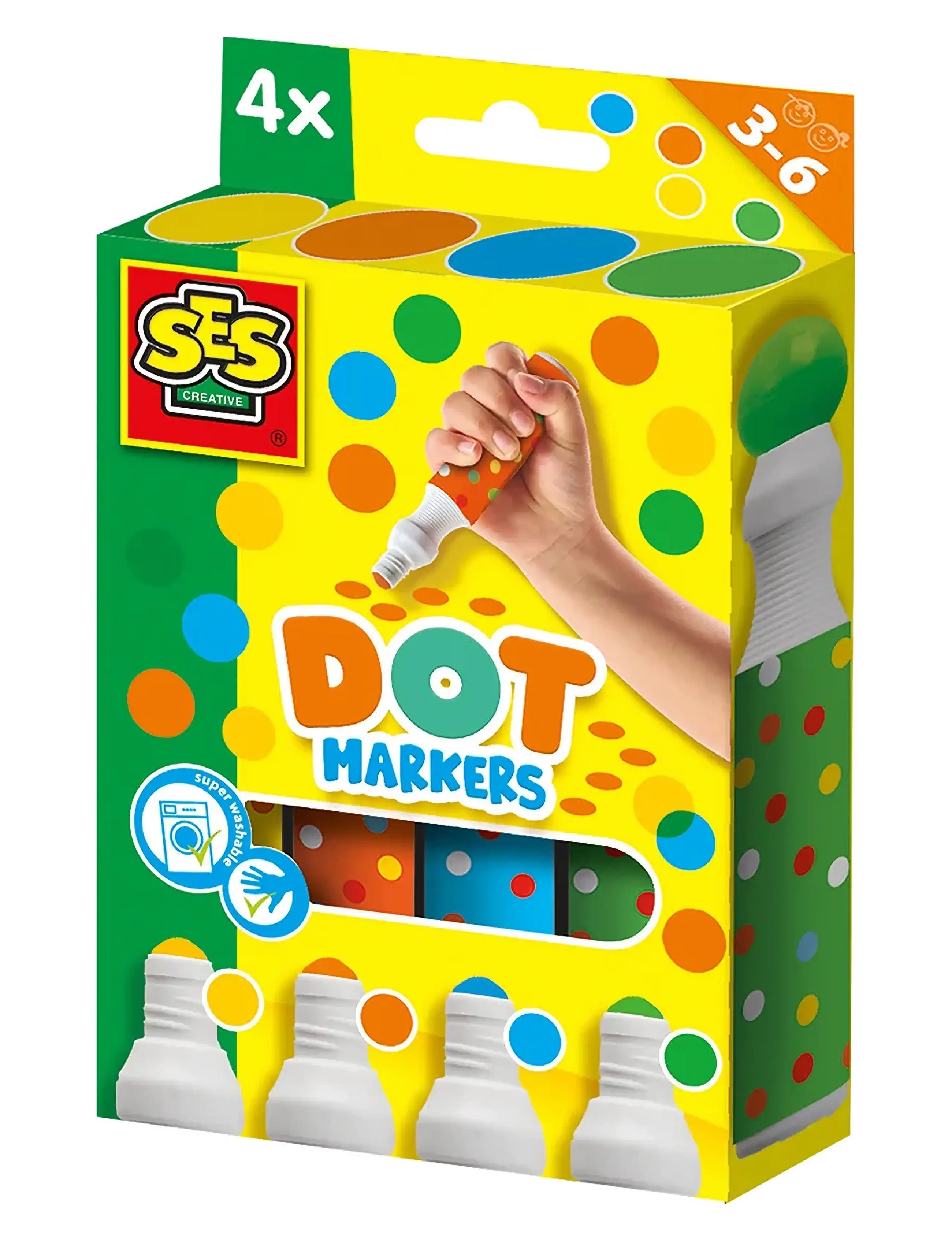 SES Creative Dot Markers - 4 Colours XXL - Joonistamine - MULTI / multi