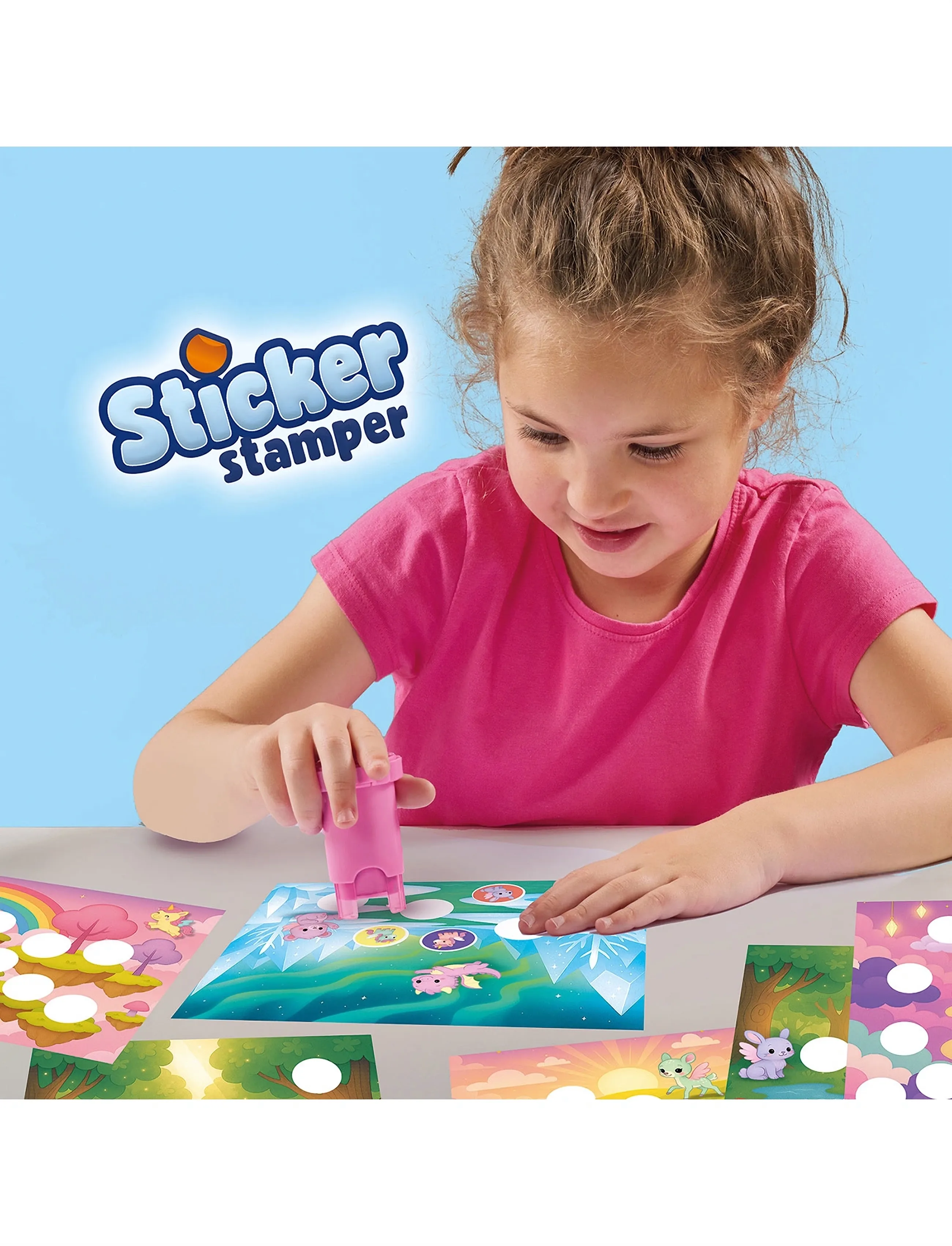 SES Creative Sticker Stamper - Fantasy Animals, One Size, Multi/patterned, Håndværk > Klistermærker, Børn
