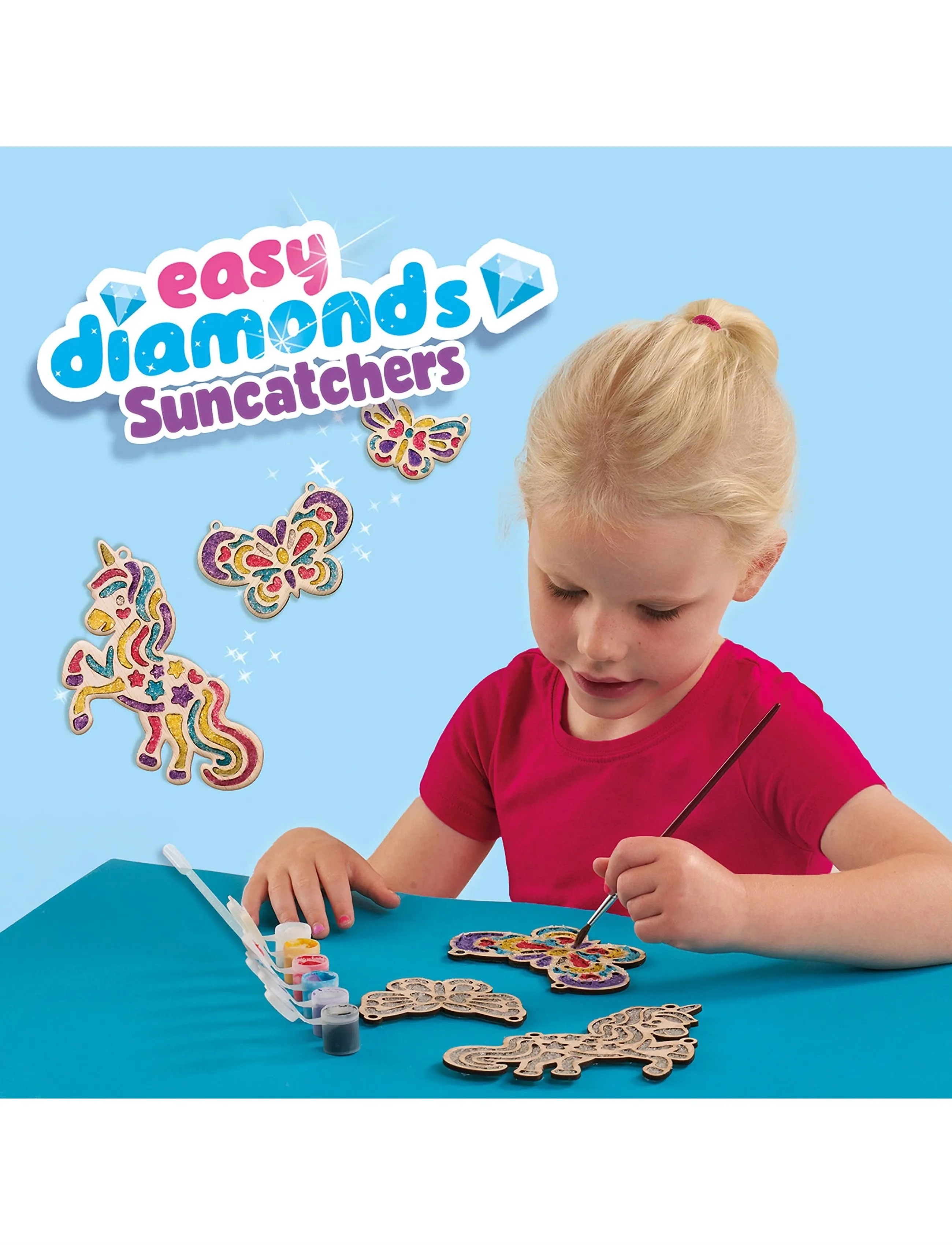 SES Creative Suncatchers Easy Diamonds, One Size, Craft, Mehrfarbig/gemustert - Craft Sets, Kinder