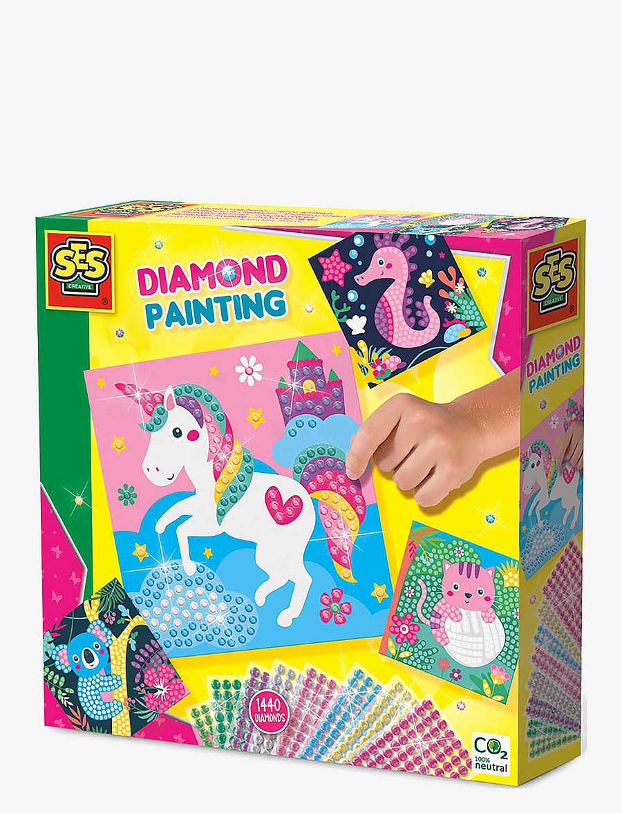 SES Creative - Diamond painting - Happy animals - käsitöökomplekt - multi - 0